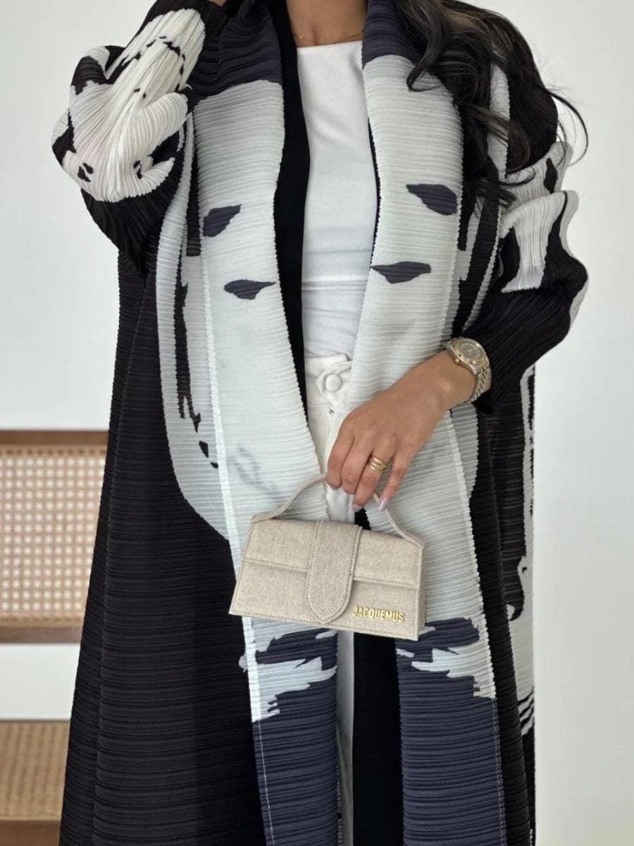 Panda - Pleated Open Abaya Kimono Style – Elegant Modest Fashion | Casual Abaya Coat for Everyday Wear - image 4