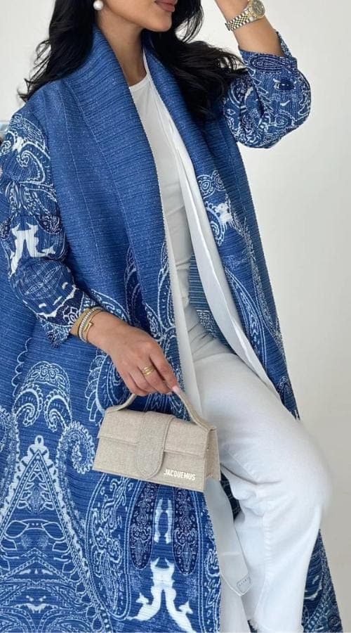Pleated Open Abaya Kimono Style – Elegant Modest Fashion Polyester Coat - image 3