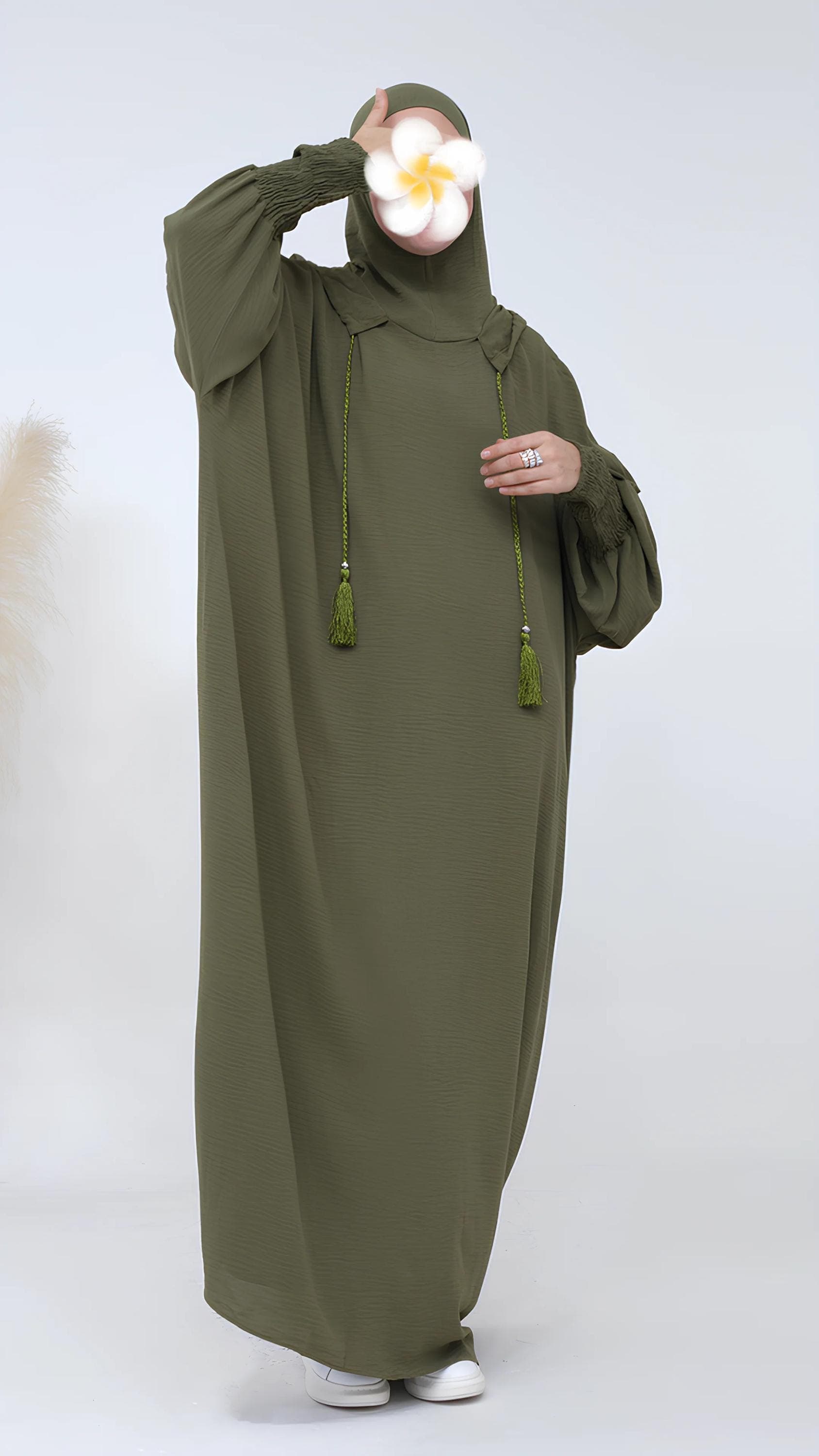 Hooded Abaya: Soft Breathable Fabric, Drawstring Hood, Comfortable Movement - image 3