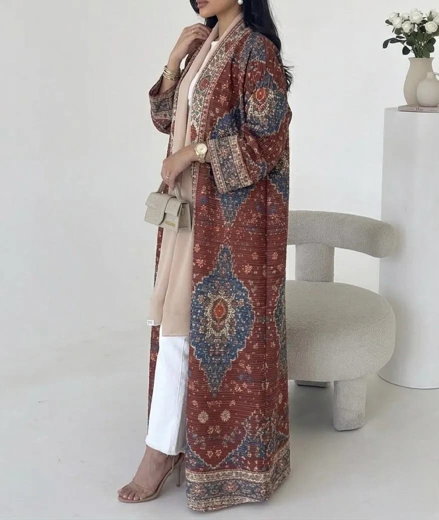 HAJAR- Pleated Open Abaya Kimono Style – Elegant Modest Fashion | Casual Abaya Coat for Everyday Wear - image 4
