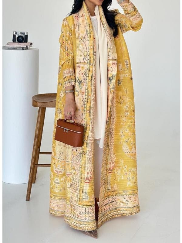 Pleated Open Abaya - Sunrise Vogue Kimono Style, Modest Fashion - image 3