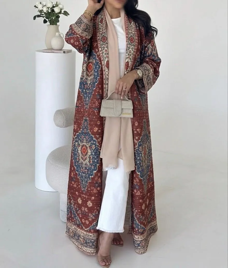 HAJAR- Pleated Open Abaya Kimono Style – Elegant Modest Fashion | Casual Abaya Coat for Everyday Wear - image 3