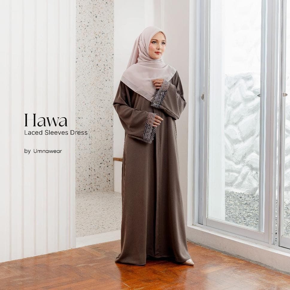 Modest Hawa Lace Dress Abaya – Elegant Muslim Maxi Dress with Hijab, Islamic Clothing for Women, Ramadan & Eid - image 5