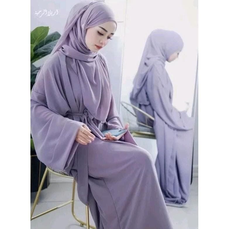 Luxury 3-in-1 Turkish Abaya Set | Detachable Open Outer & Inner Dress | Seruty Babydoll Fabric | Modest Eid Gown | Plus Size Option - image 3