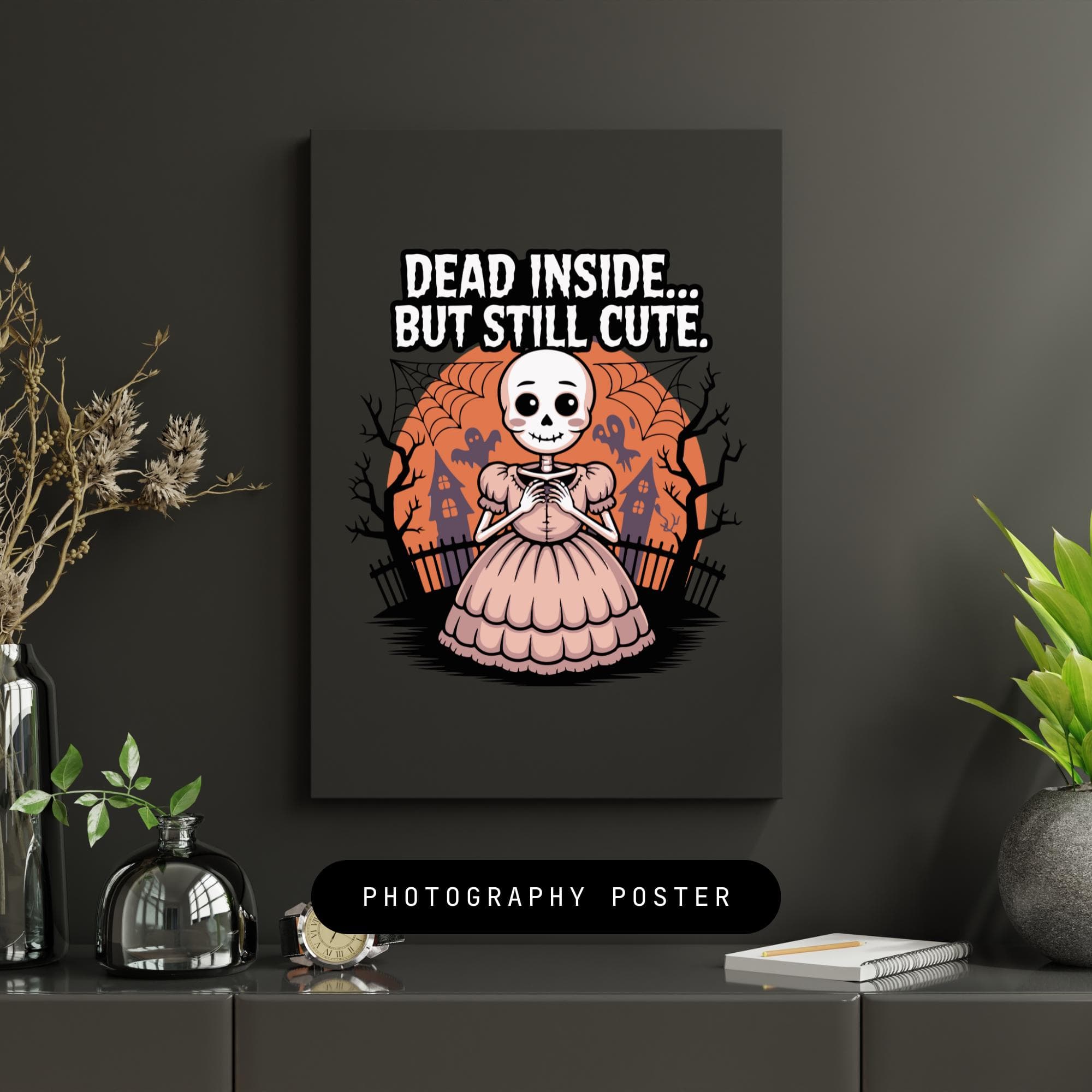 Dead Inside But Still Cute SVG PNG, Skeleton Girl Halloween Shirt Design, Spooky Cricut - image 4