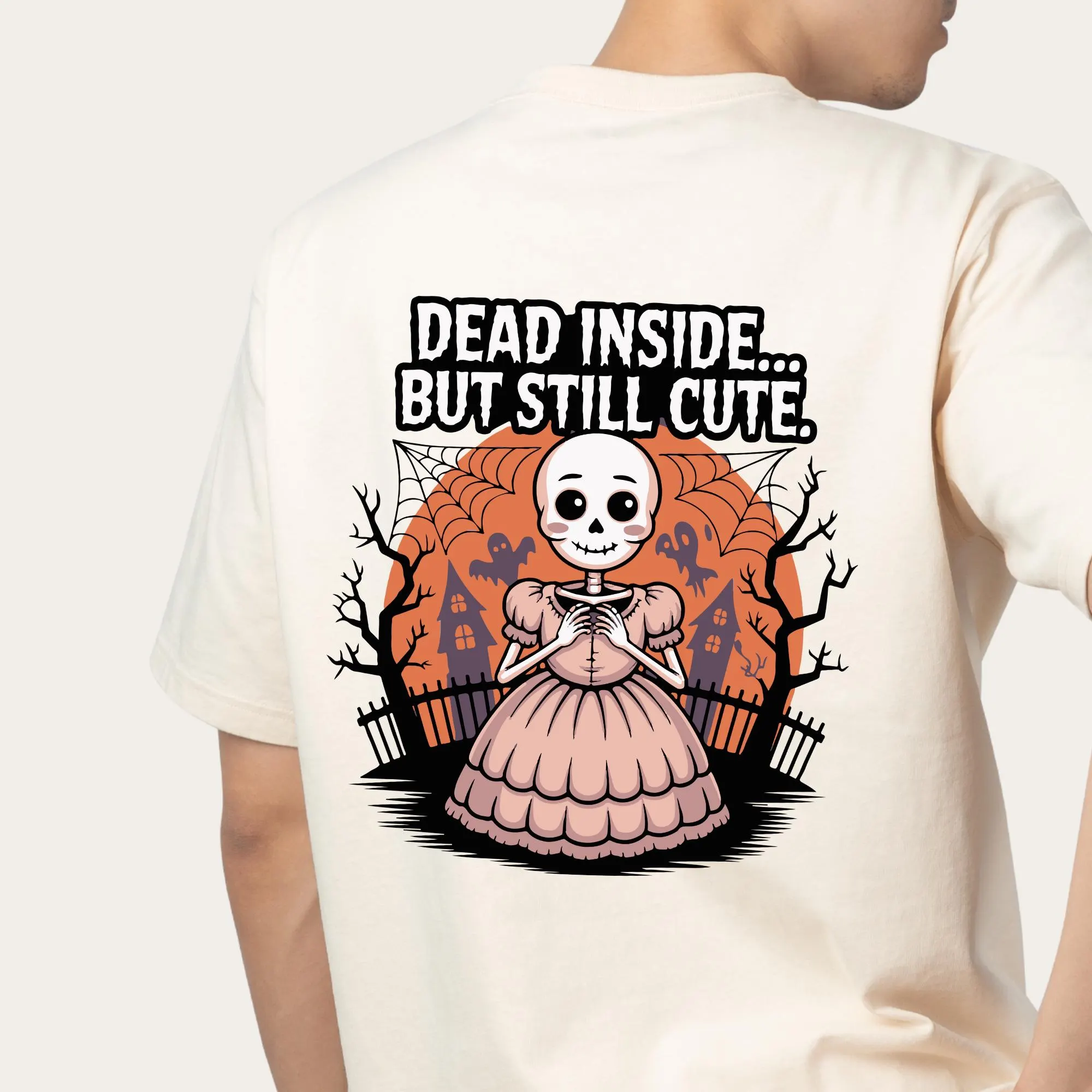 Dead Inside But Still Cute SVG PNG, Skeleton Girl Halloween Shirt Design, Spooky Cricut