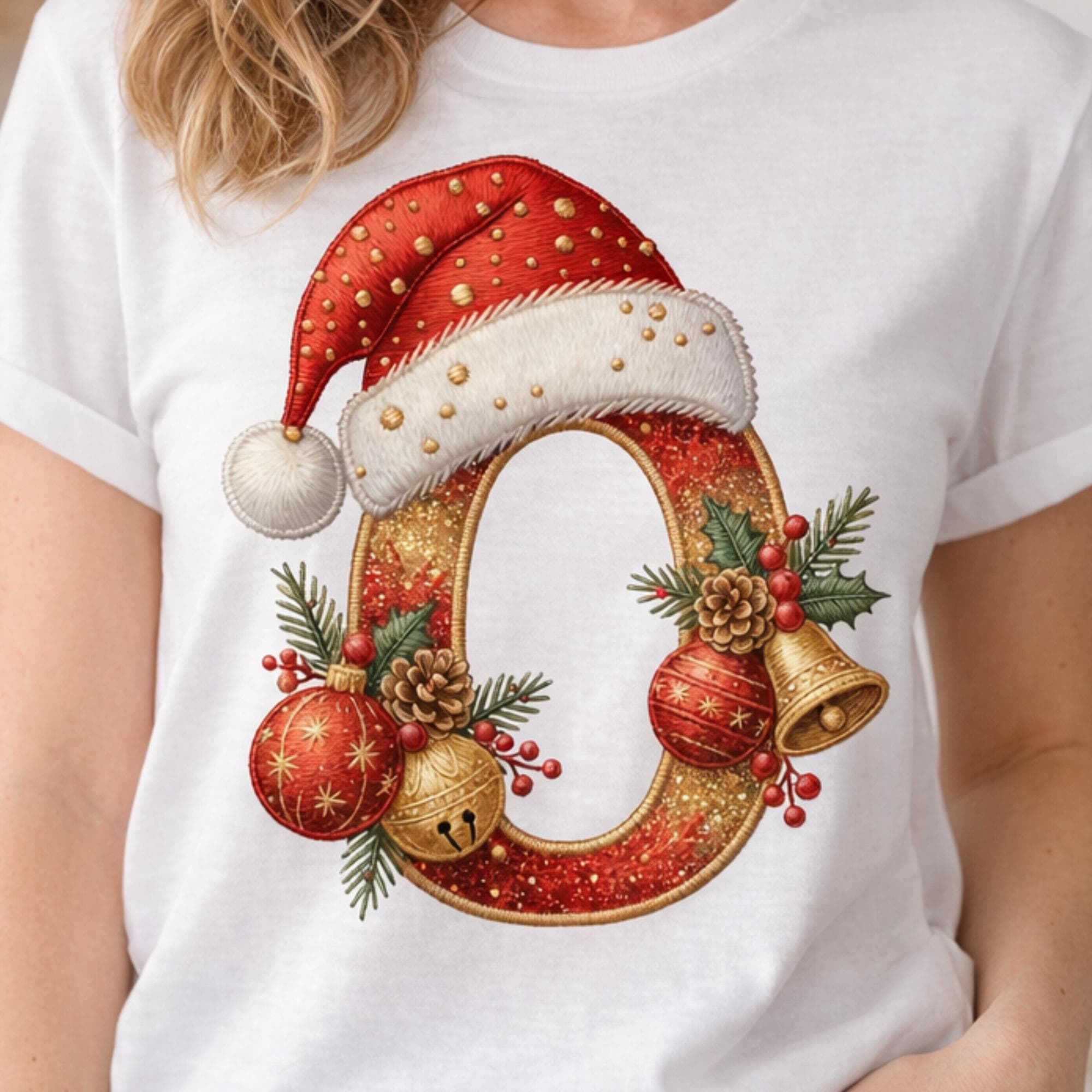 Christmas Alphabet Clipart PNG | Festive Embroidery Letters Set | Holiday Font 26 PNG | Digital Download | Commercial Use - image 5
