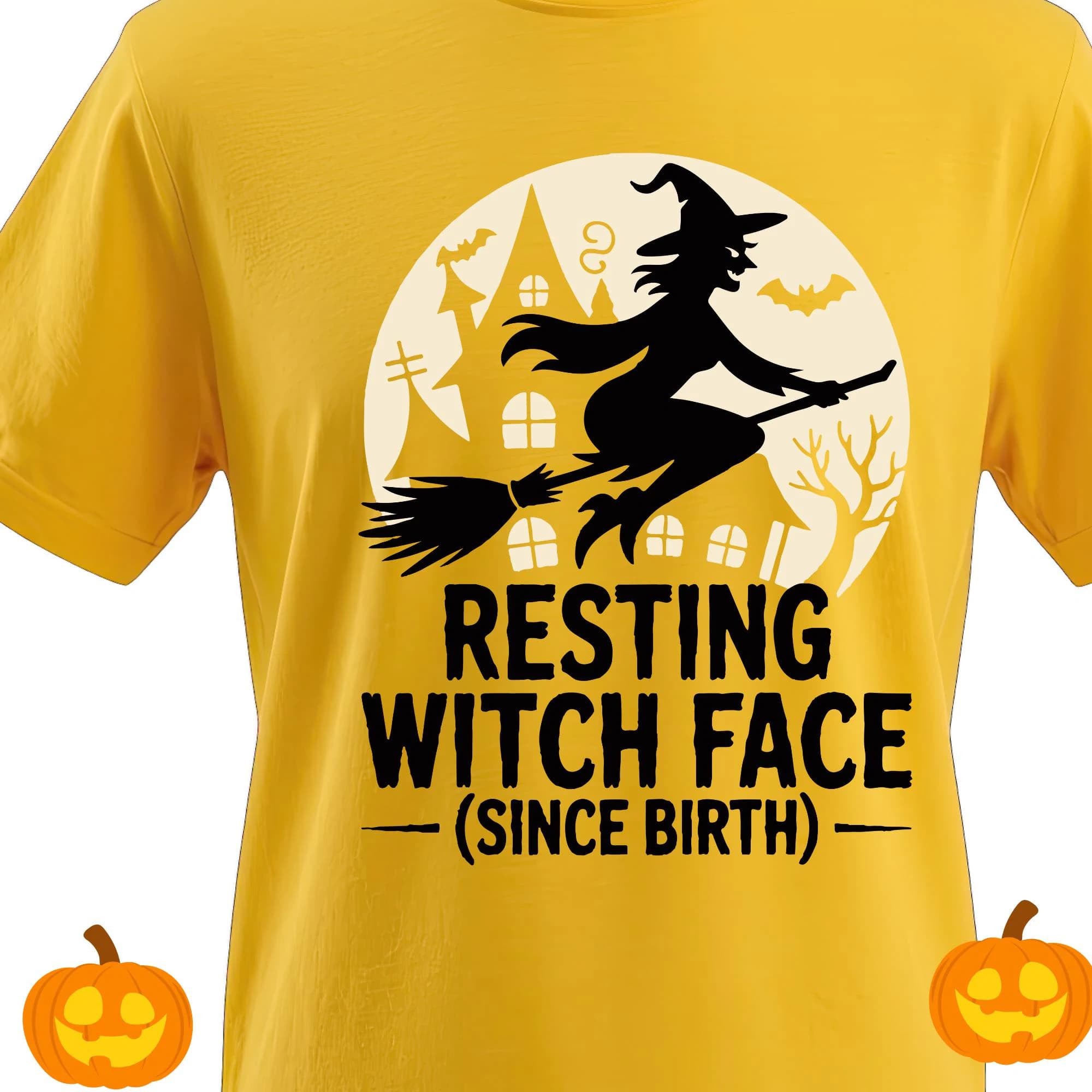 Funny Witch Mom Halloween SVG PNG, Resting Witch Face Shirt Design, Witch Can Drive A Stick, Haunted House Cricut, Digital Download - image 3