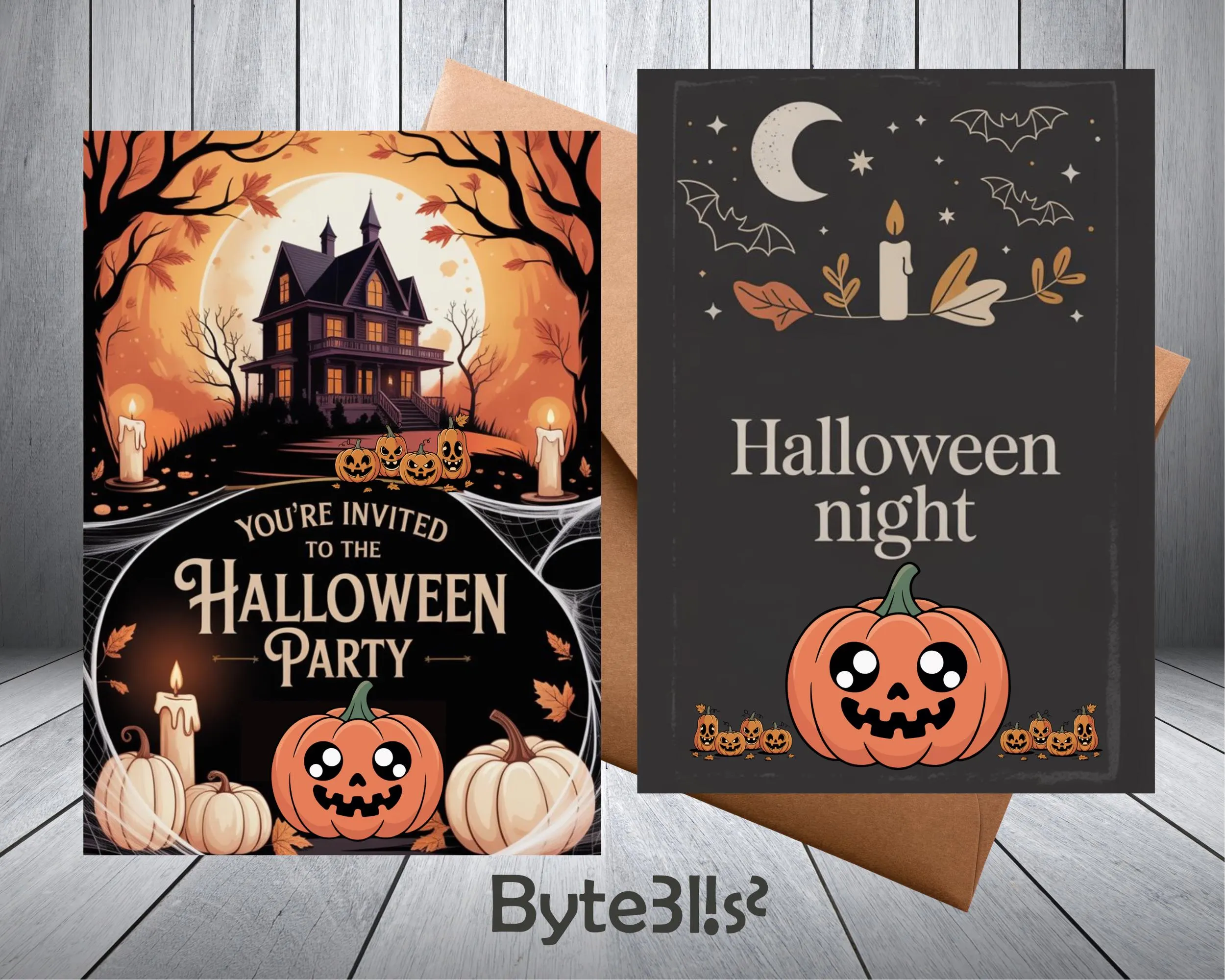 Haunted House Halloween Party Invitation, Printable 5x7 Spooky Candlelit Invite, Gothic Halloween Invite, Instant Download - image 3