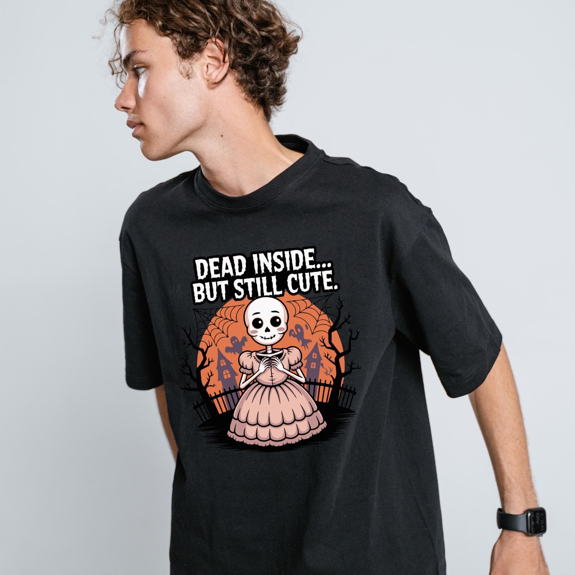 Dead Inside But Still Cute SVG PNG, Skeleton Girl Halloween Shirt Design, Spooky Cricut - image 5