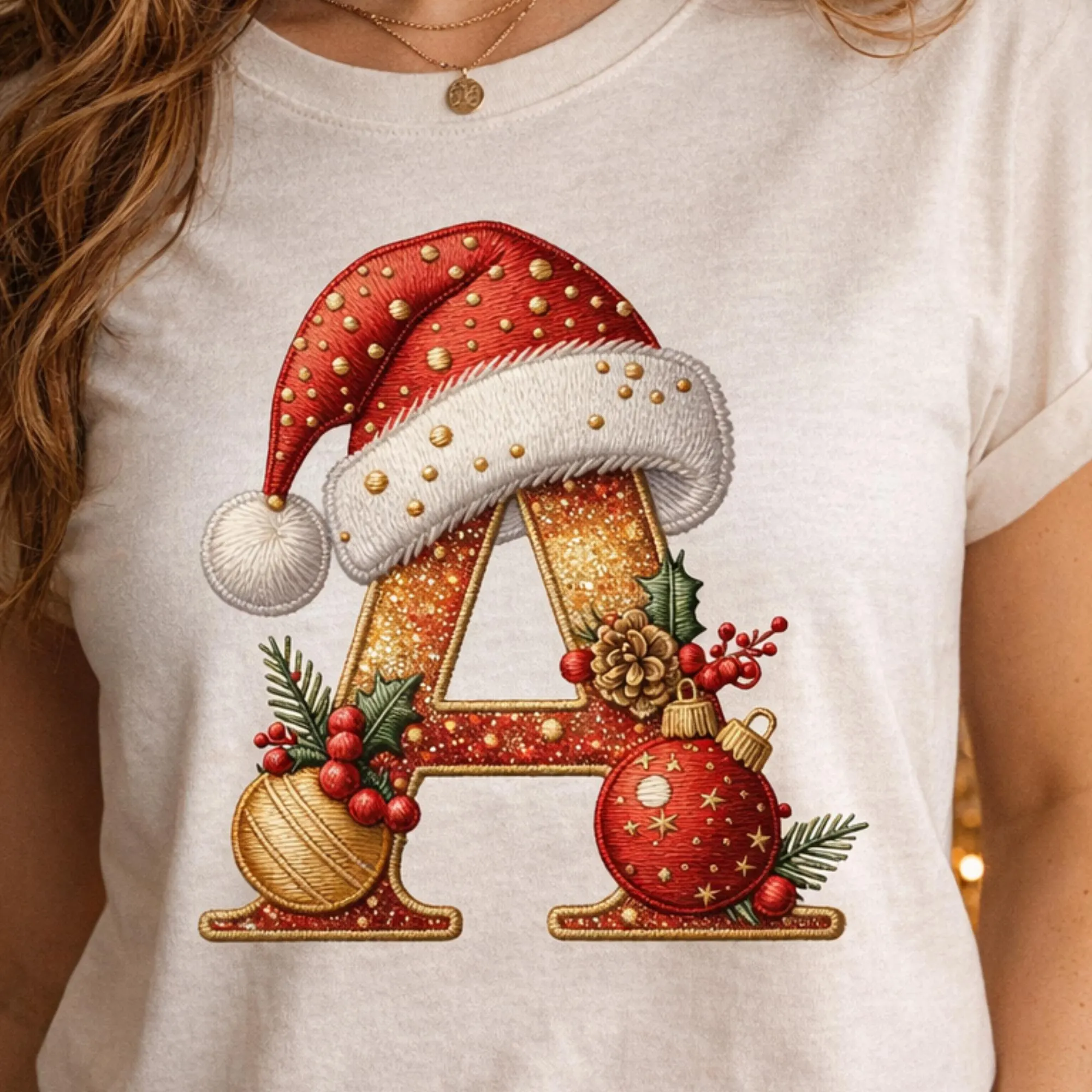 Christmas Alphabet Clipart PNG | Festive Embroidery Letters Set | Holiday Font 26 PNG | Digital Download | Commercial Use - image 3