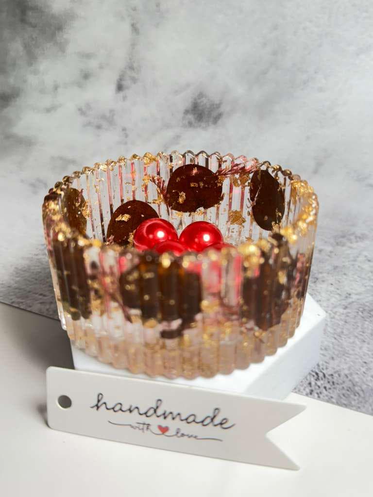 Handmade Decorative Tray - Luxury Gold Glass Catchall Dish for Jewelry, Vanity & Home Decor - image 4