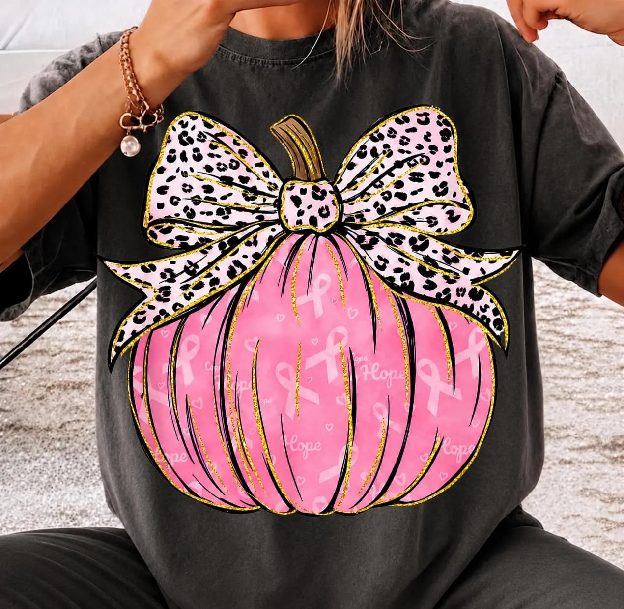 In October We Wear Pink PNG Bundle, Breast Cancer Awareness shirt, Pink leopard Pumpkin Sublimation Designs, Fall october Clipart for her - image 5
