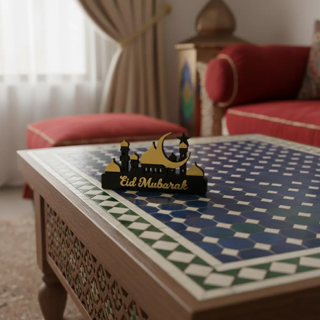 Ramadan Decoration Wooden Acrylic Moon Star Islamic Eid Mubarak Party Gift Table Centerpiece - image 3