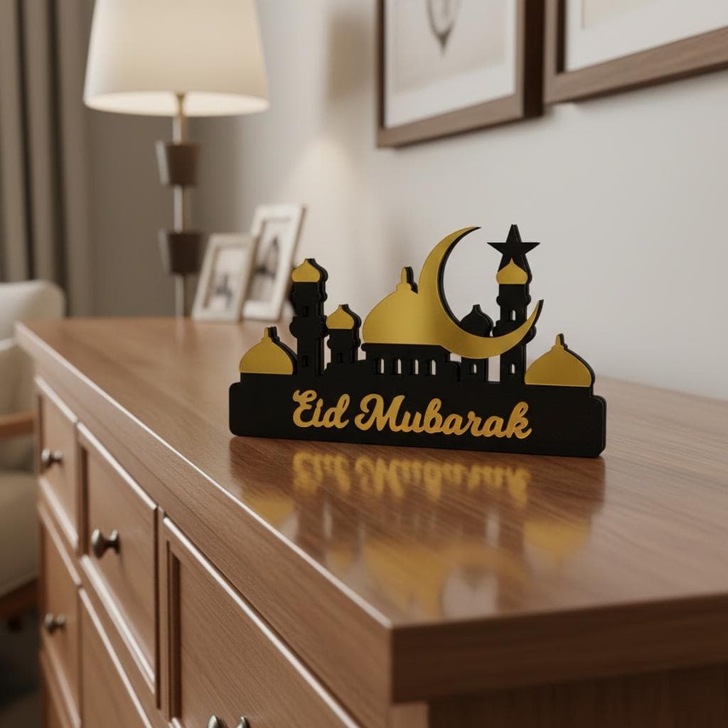 Ramadan Decoration Wooden Acrylic Moon Star Islamic Eid Mubarak Party Gift Table Centerpiece - image 5