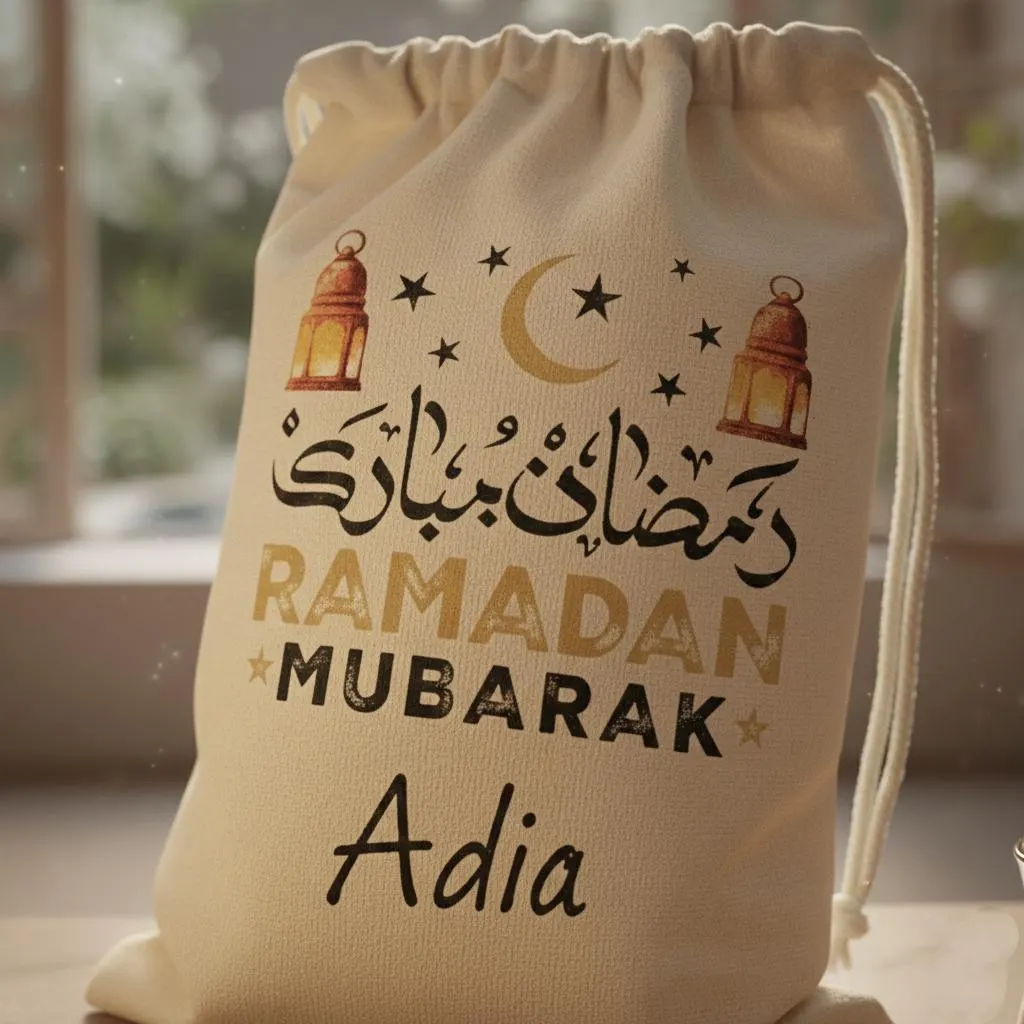 Custom Bag for Ramadan and Eid – Personalized Cotton Gift Sack for Kids, Teens, Adults - image 3