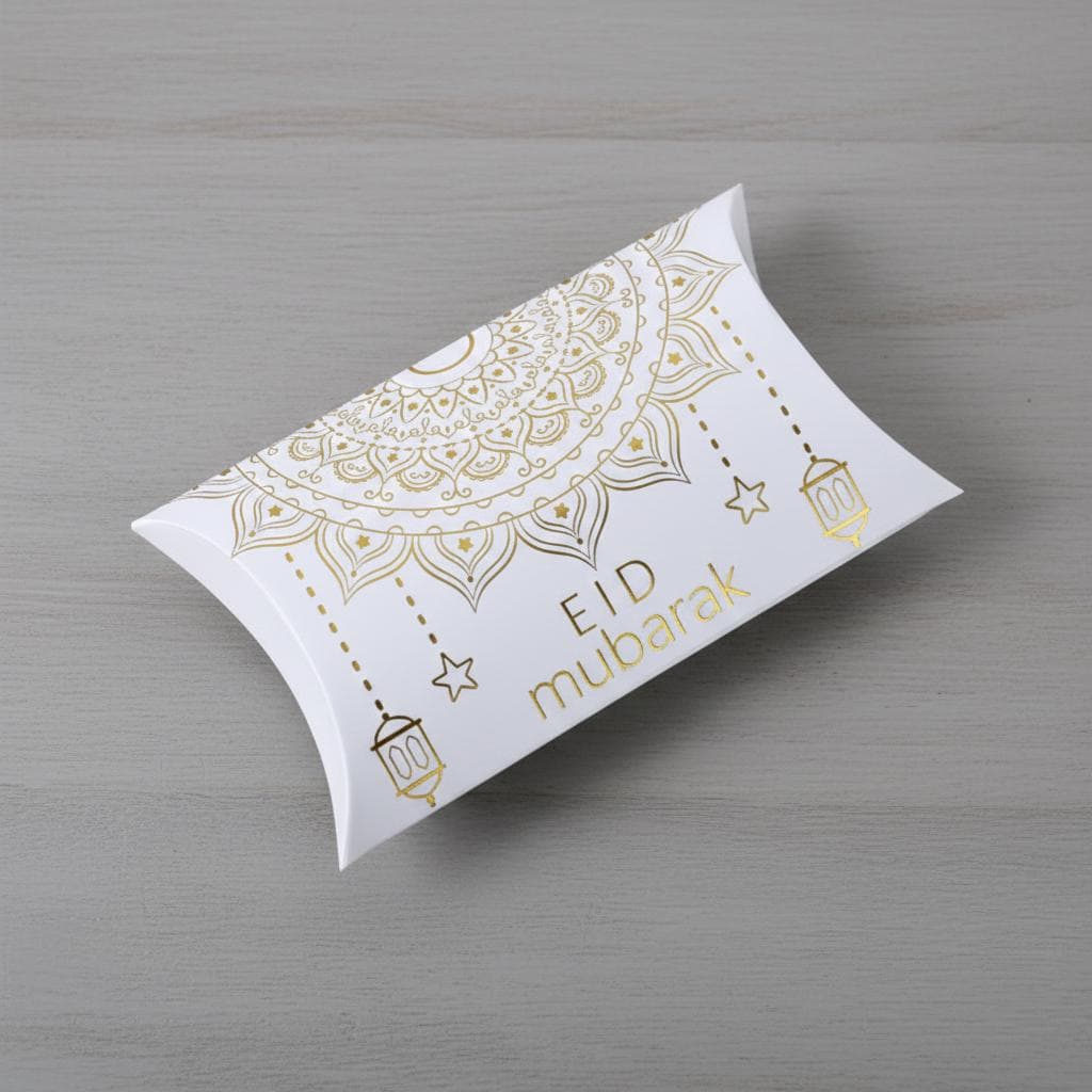 Eid Mubarak Gift Boxes, Islamic Candy Packaging, Gold White Ramadan Favor Boxe - image 5