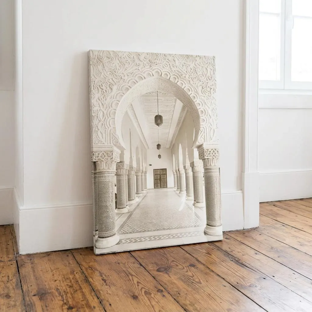 Islamic wall art set of 3 canvases with luxurious Arabic calligraphy, Moroccan Door Poster - image 4