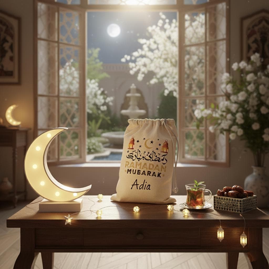 Custom Bag for Ramadan and Eid – Personalized Cotton Gift Sack for Kids, Teens, Adults - image 4