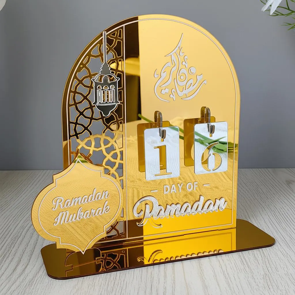 Acrylic Ramadan Countdown Calendar – Islamic Home Decor, Eid Mubarak Gift, Ramadan Kareem Decoration