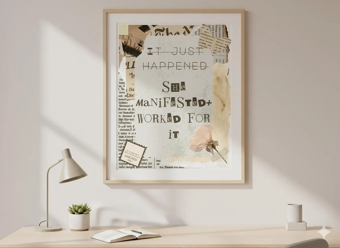 Manifestation Quote Print: Vintage Scrapbook Style (Digital Download)
