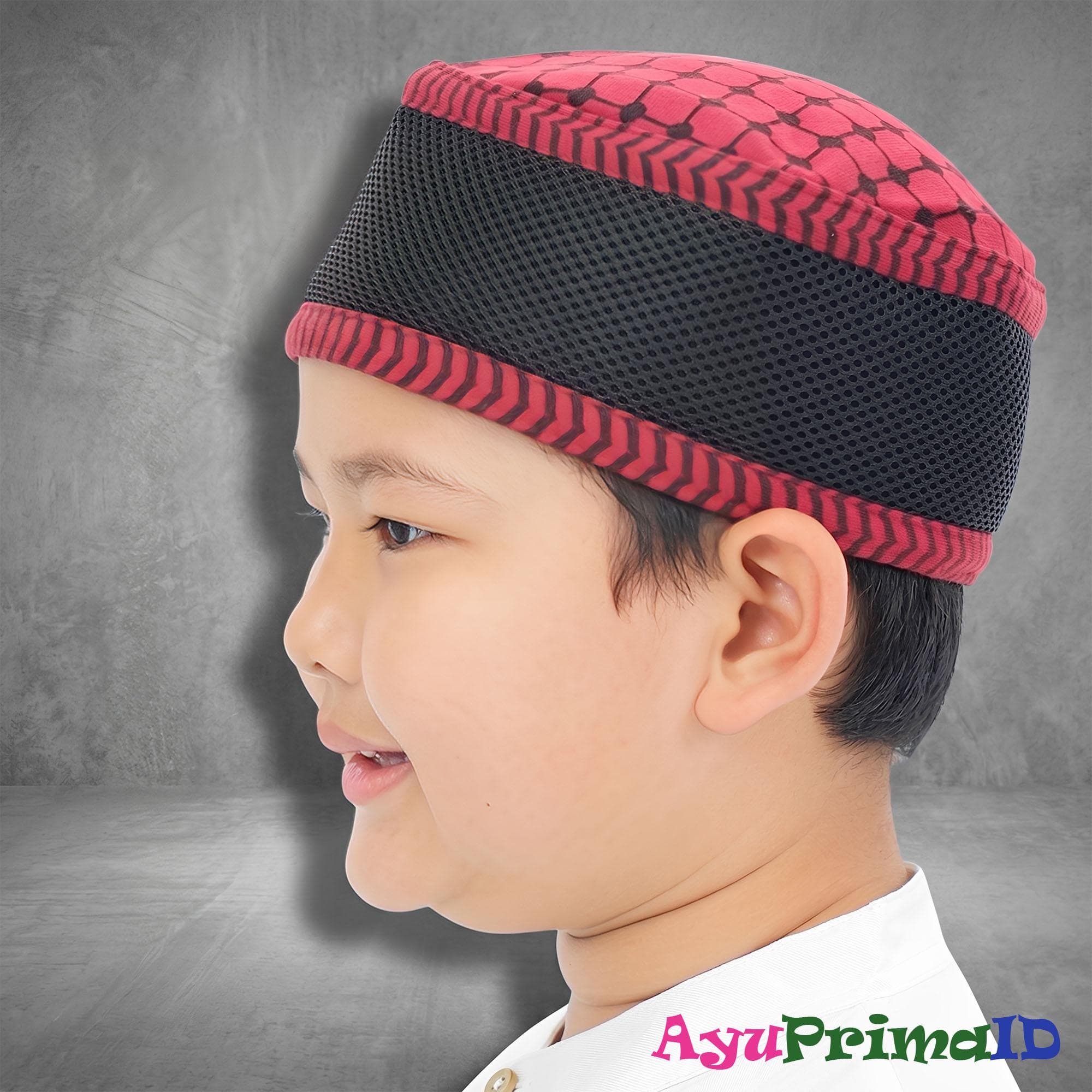 Boys Turban Prayer Cap Mesh Breathable Peci Foldable Muslim Hat