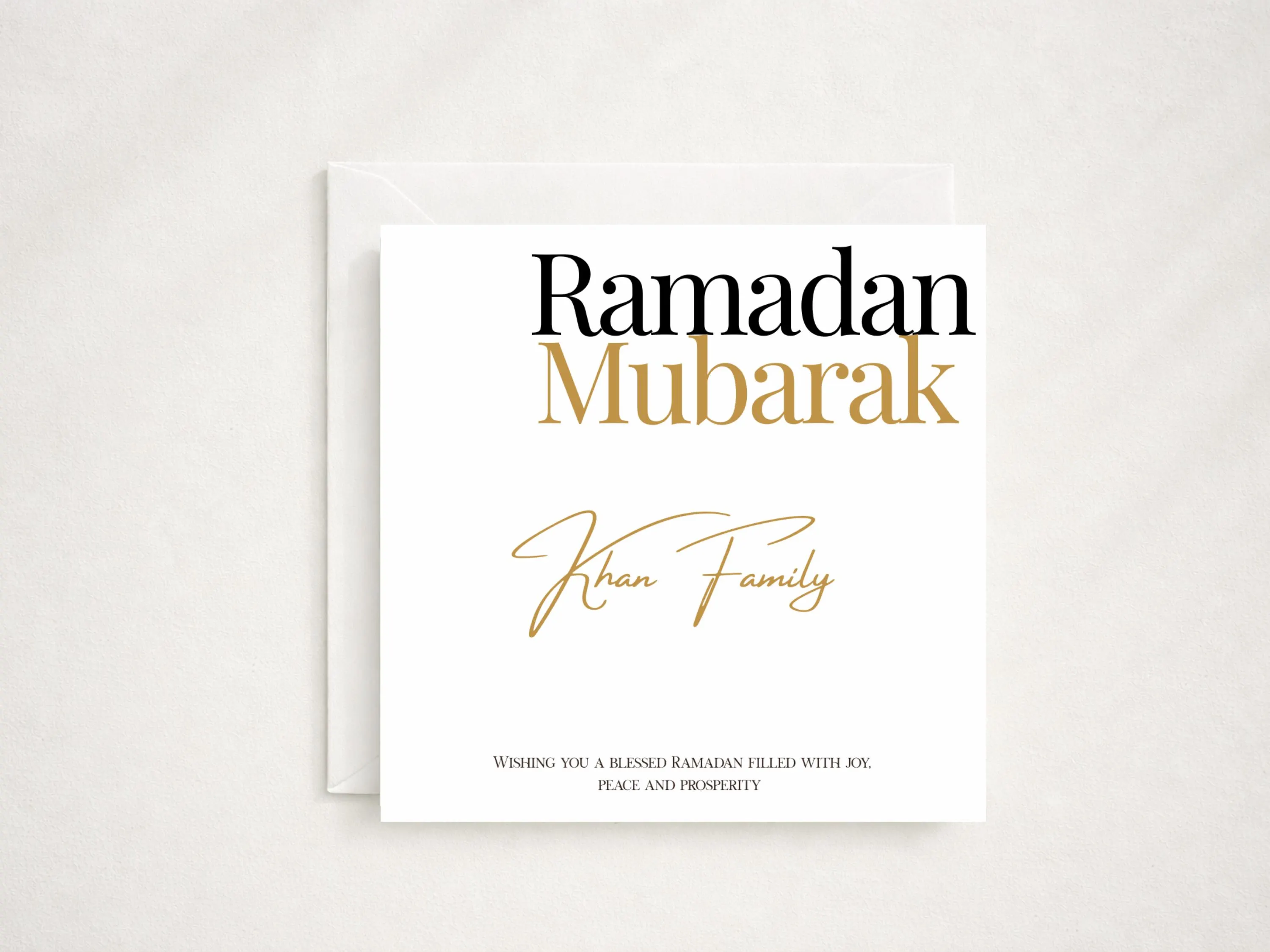 Ramadan Mubarak Card, Personalised Family Name, Islamic Greeting, Muslim Ramadan Gift