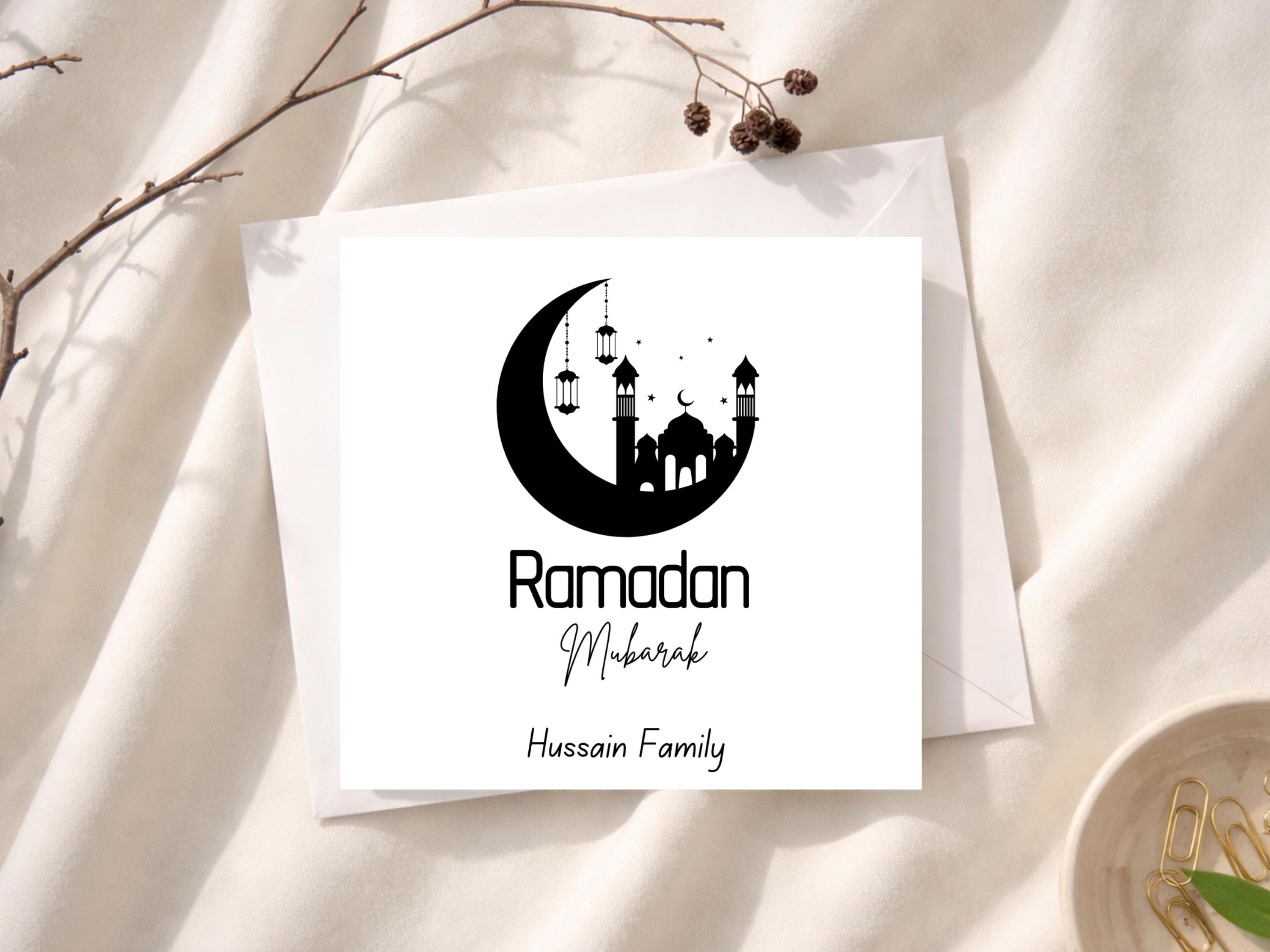 Ramadan Mubarak Card, Personalised Name, Islamic Greeting, Muslim Ramadan Gift