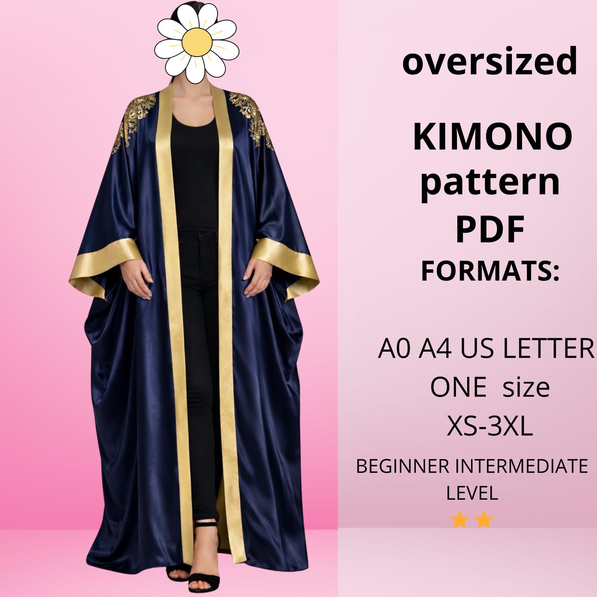 kimono Pattern sewing | caftan Pattern | A0, A4, US Letter | Beginner to Intermediate Level | XS-3XL