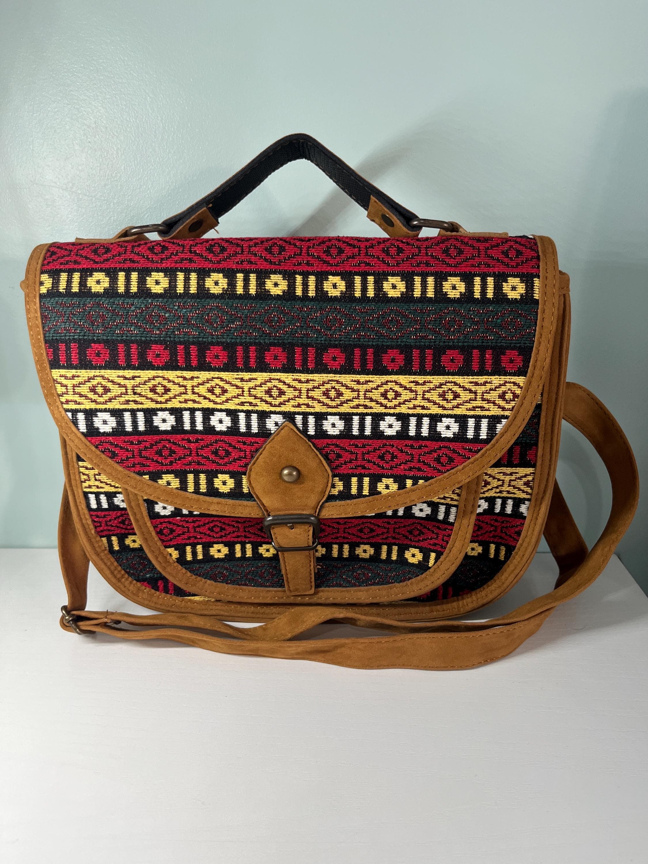 Bohemian Tapestry Crossbody Bag: Turkish Kilim Style Shoulder Purse