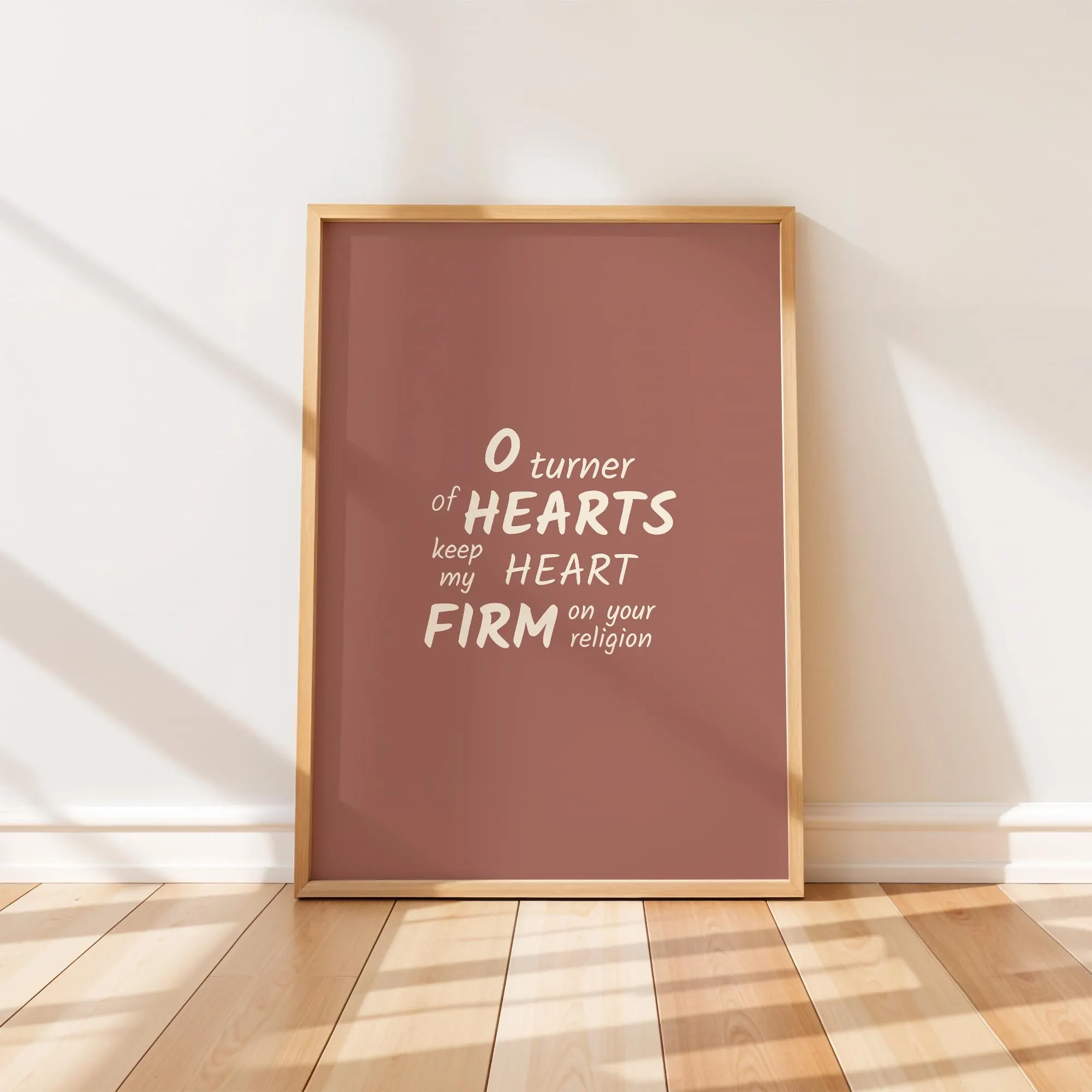 turner of hearts keep my heart firm wall art print, motivational quote, islamic home decor gift, islamic home ed, poster, muslim, digital