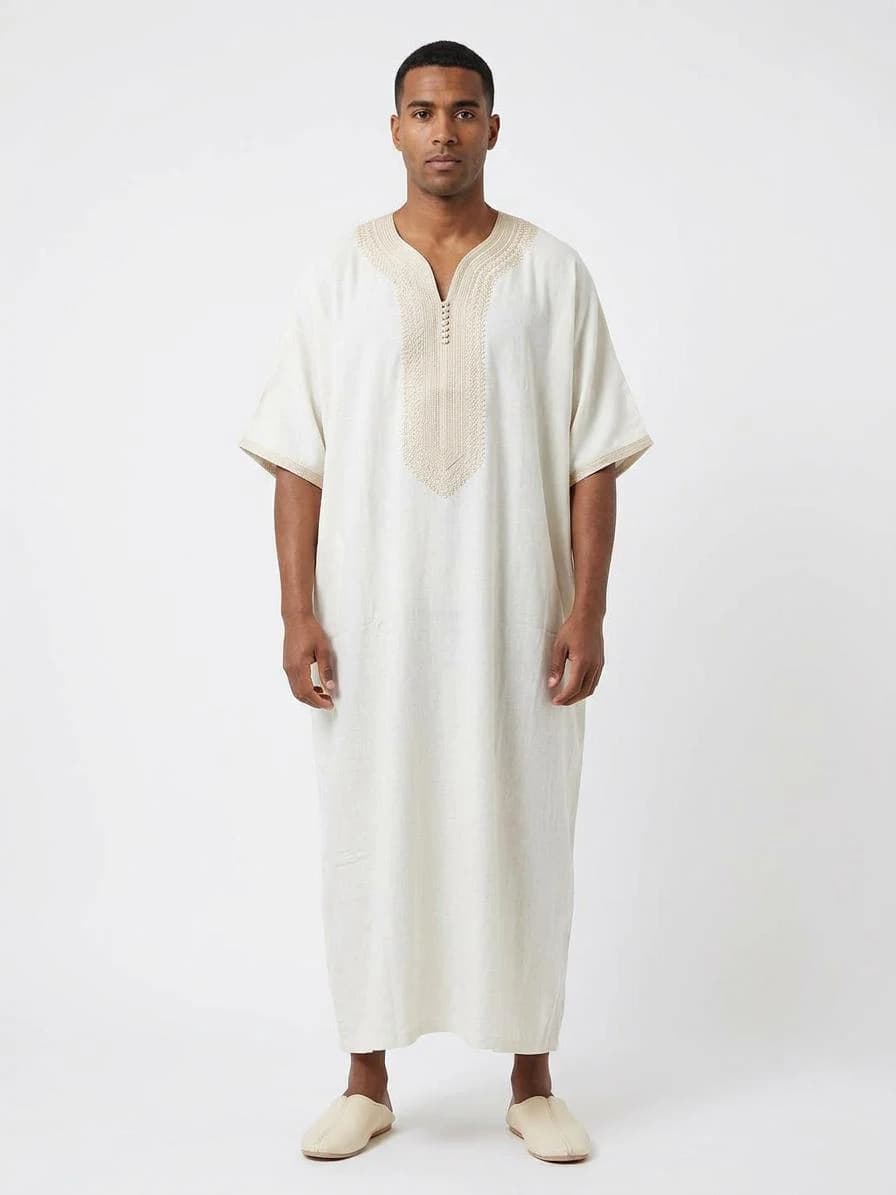 Moroccan Thobe, Morocco Jalaba, Thobe Jubba Kandora Djellaba, Summer Gandoura Beige, Summer Jellaba