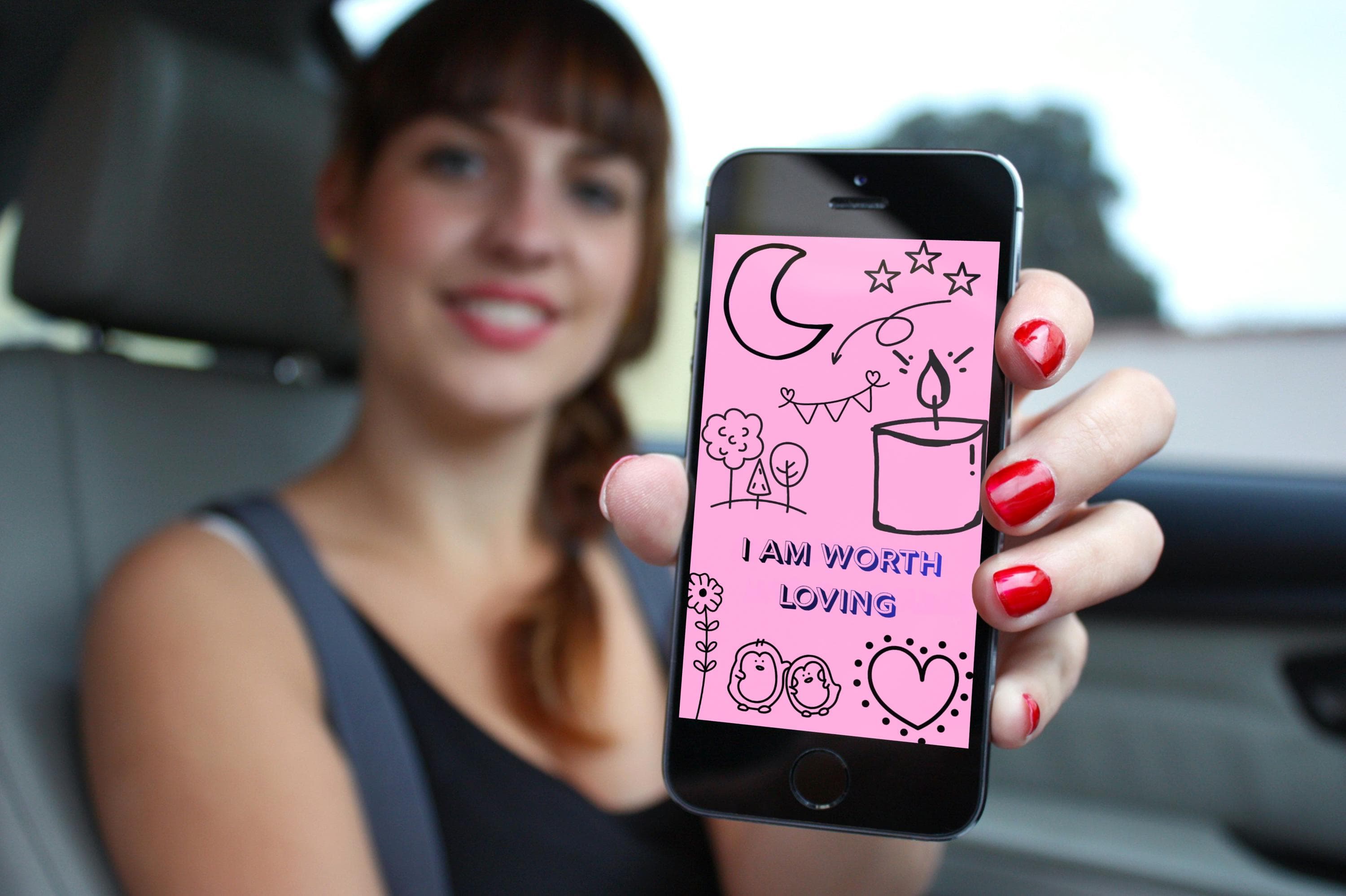 Pastel Self Love Phone Wallpaper Bundle, Cute Affirmation Lockscreen, Soft Girl Aesthetic iOS Android Backgrounds Digital Download - image 3
