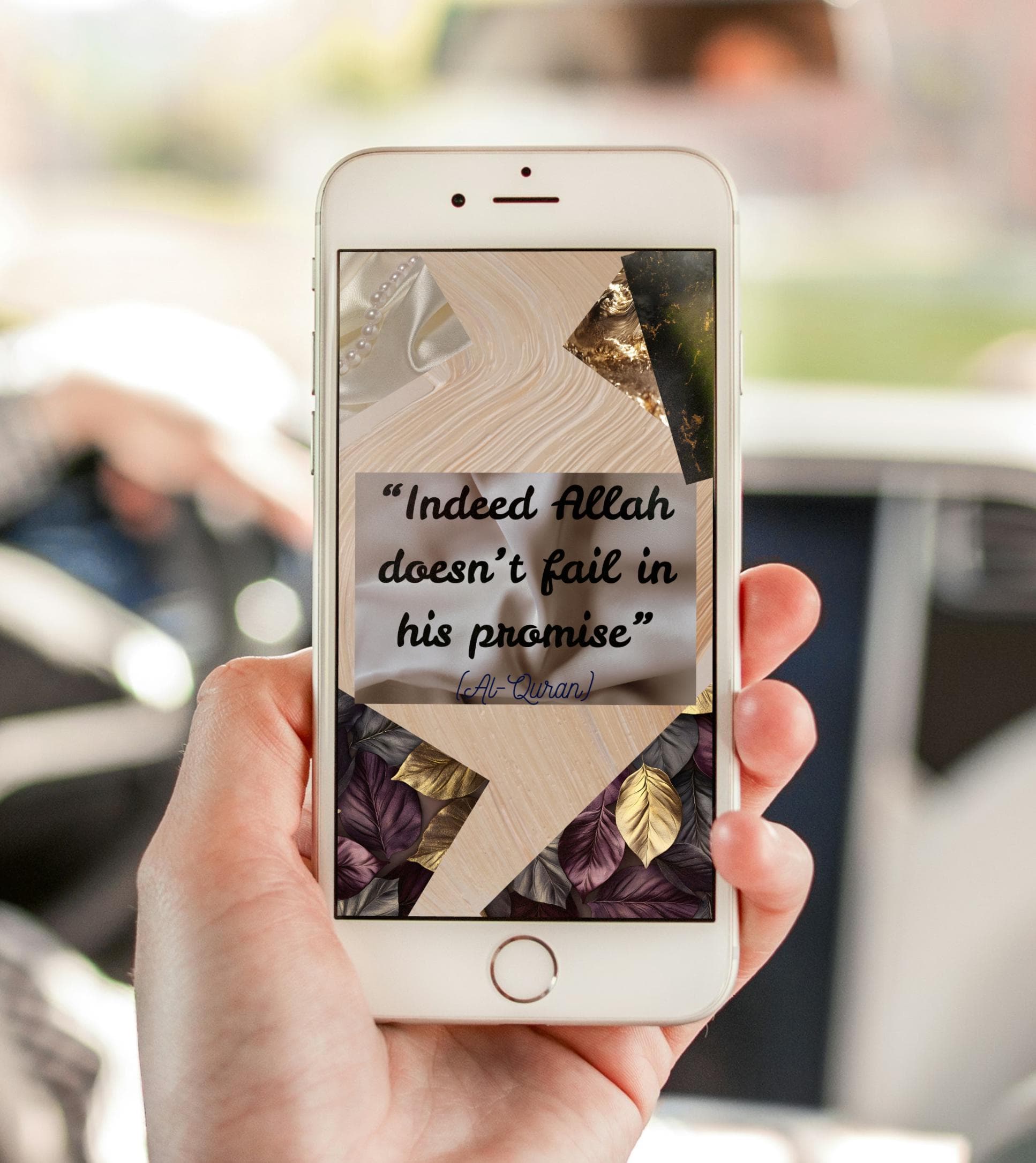 Islamic Quran Verse Mobile Wallpaper | “Indeed Allah Doesn’t Fail in His Promise” | Muslim Phone Background - image 4