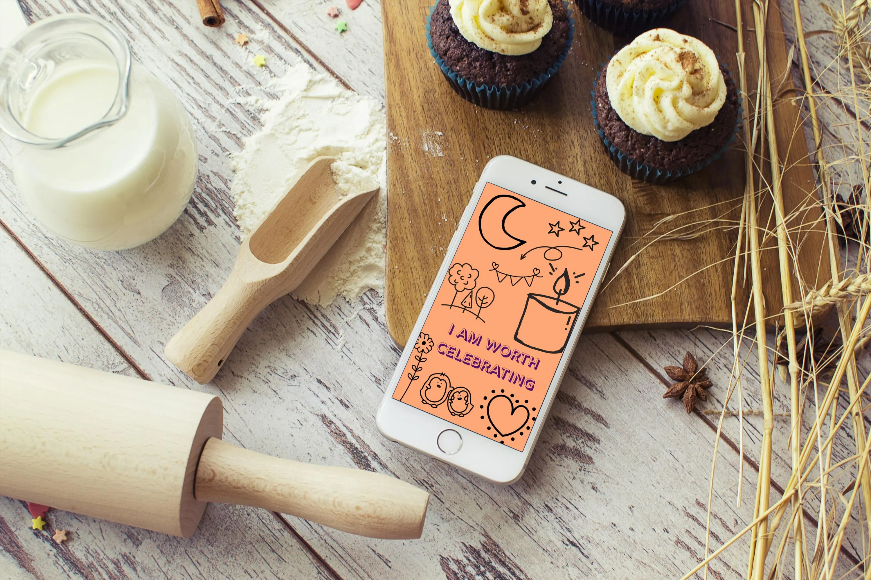Pastel Self Love Phone Wallpaper Bundle, Cute Affirmation Lockscreen, Soft Girl Aesthetic iOS Android Backgrounds Digital Download - image 4