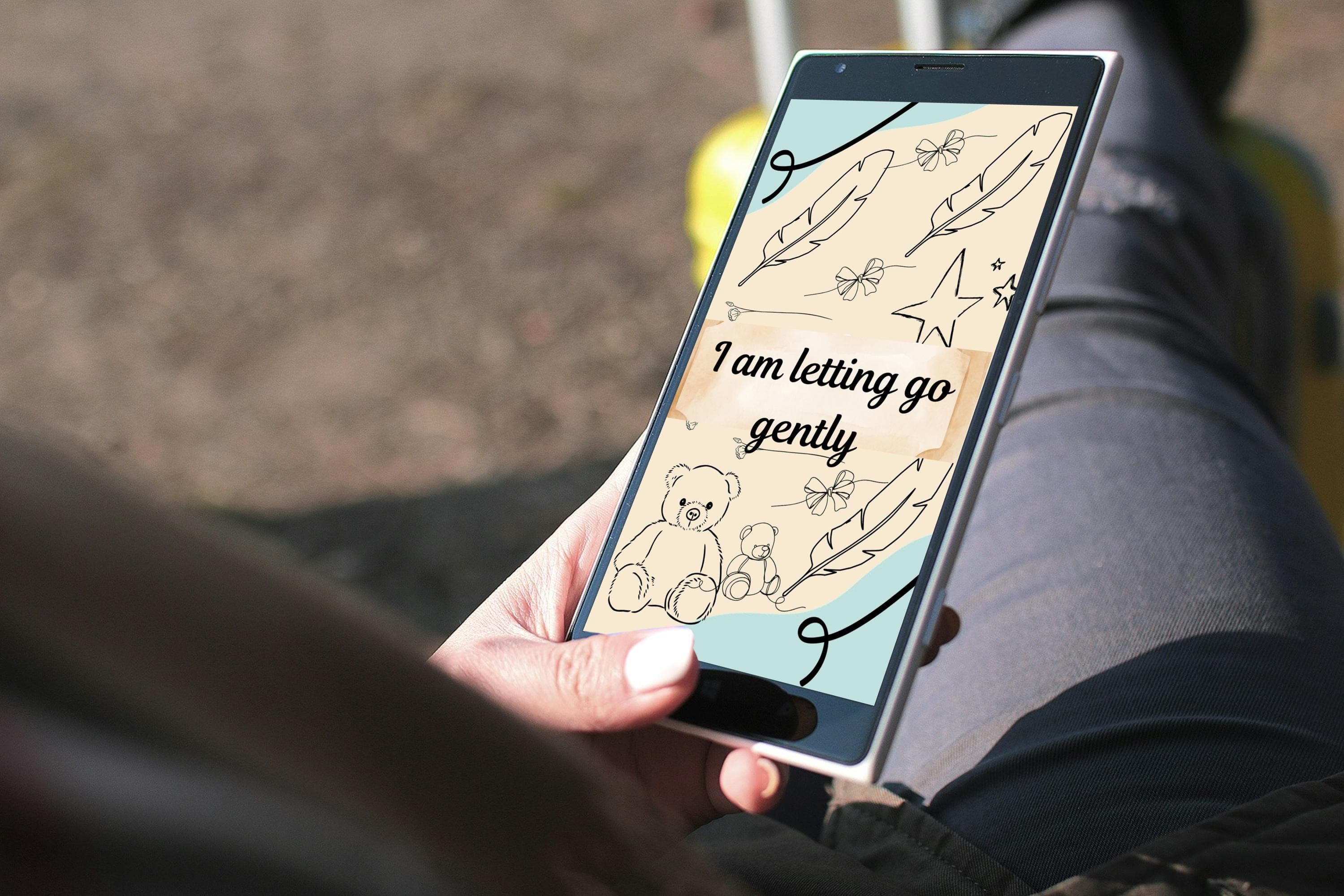 I Am Letting Go Gently Phone Wallpaper Self Love Affirmation Healing Background Soft Girl Aesthetic Minimalist Digital Download - image 4