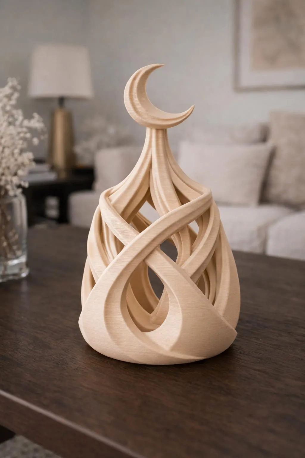Islamic Crescent Moon Pen Holder – Desk Organizer, Ramadan Decor, Eid Gift, Muslim Home Decor, Islamic Office Decor