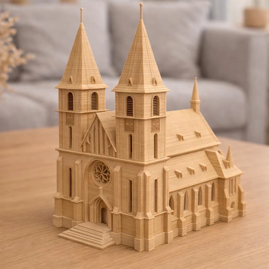 Sarajevo Sacred Heart Cathedral 3D Print Miniature – Gothic Church Model, Bosnia Landmark Replica, Architecture Decor, Travel Gift