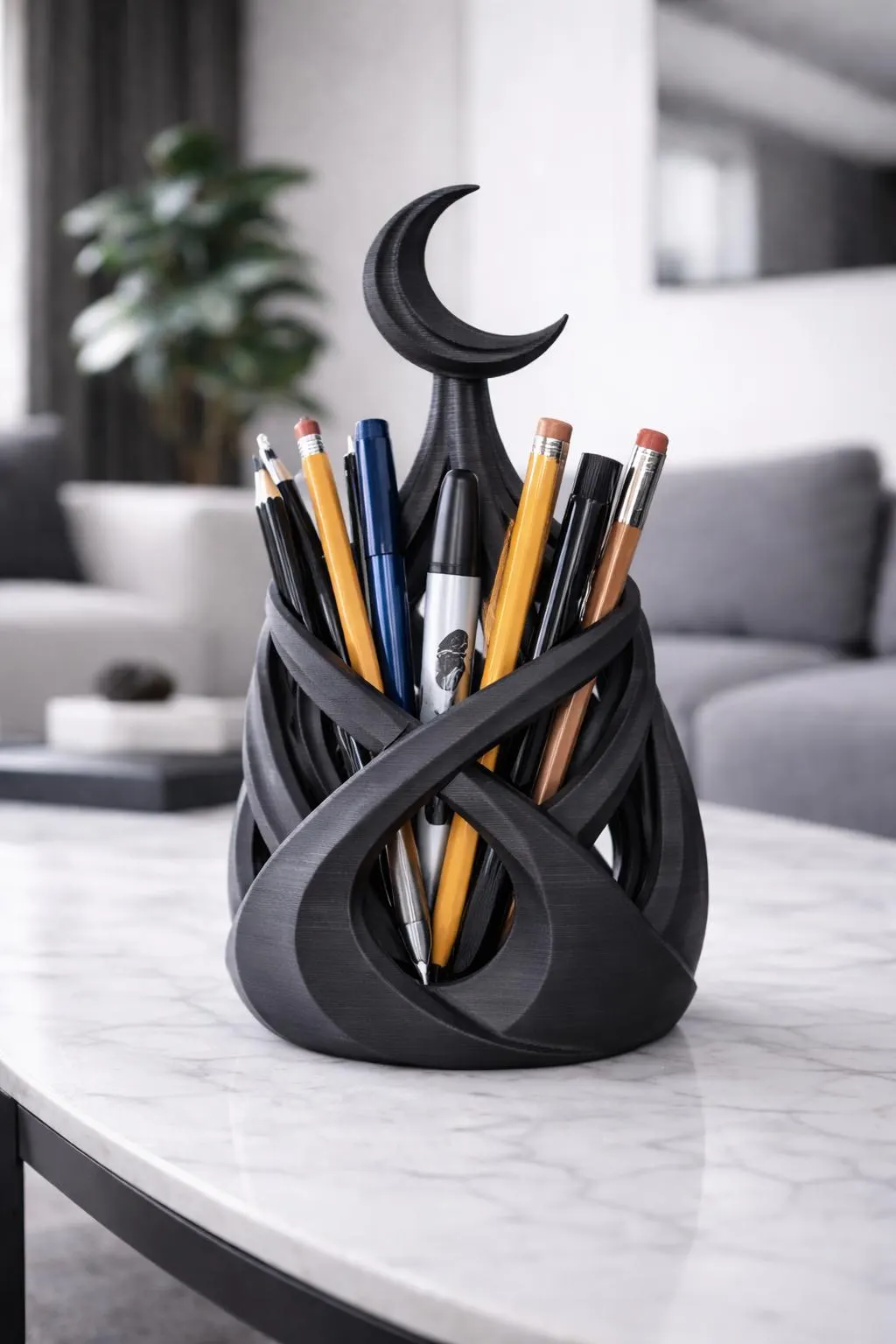 Islamic Crescent Moon Pen Holder – Desk Organizer, Ramadan Decor, Eid Gift, Muslim Home Decor, Islamic Office Decor - image 5