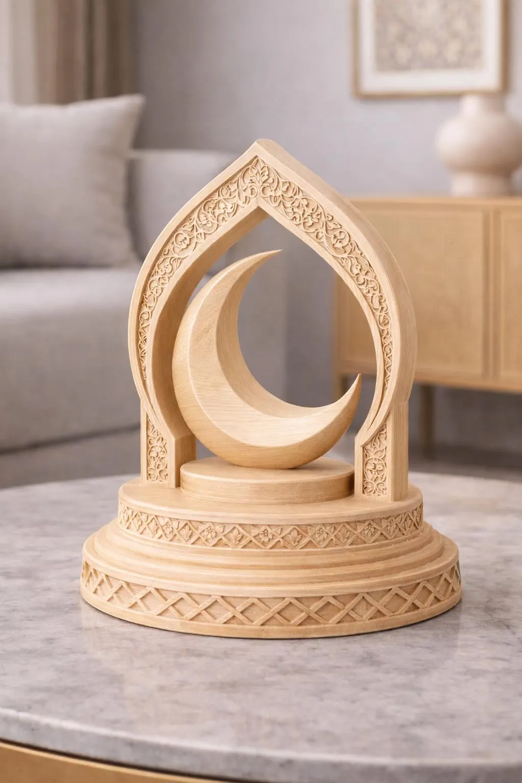 Islamic Crescent Moon Decor, Ramadan Decor, Eid Mubarak Decoration, Muslim Home Decor, Islamic Arch Ornament, Crescent Moon Table Decor - image 4
