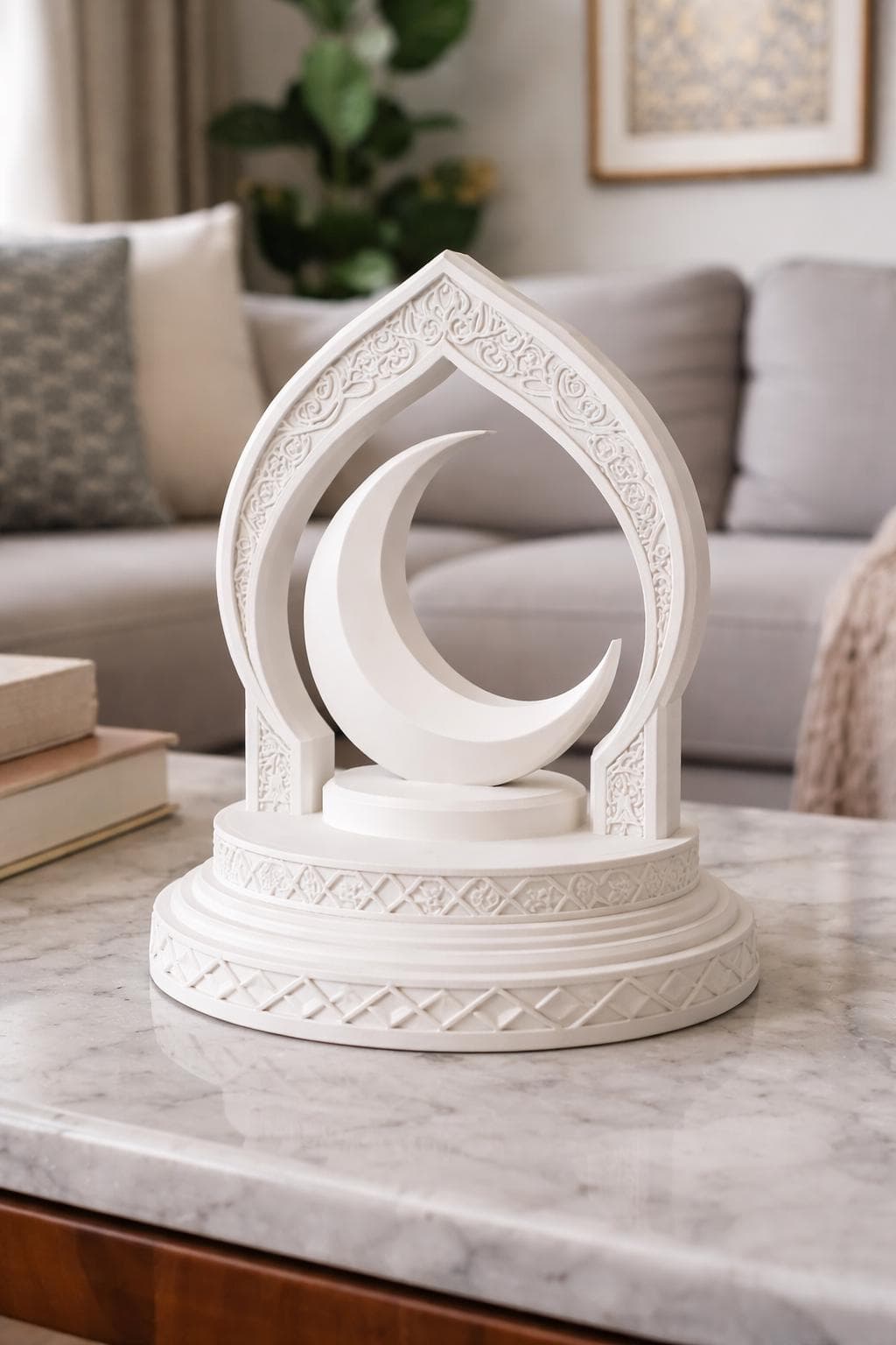 Islamic Crescent Moon Decor, Ramadan Decor, Eid Mubarak Decoration, Muslim Home Decor, Islamic Arch Ornament, Crescent Moon Table Decor - image 3