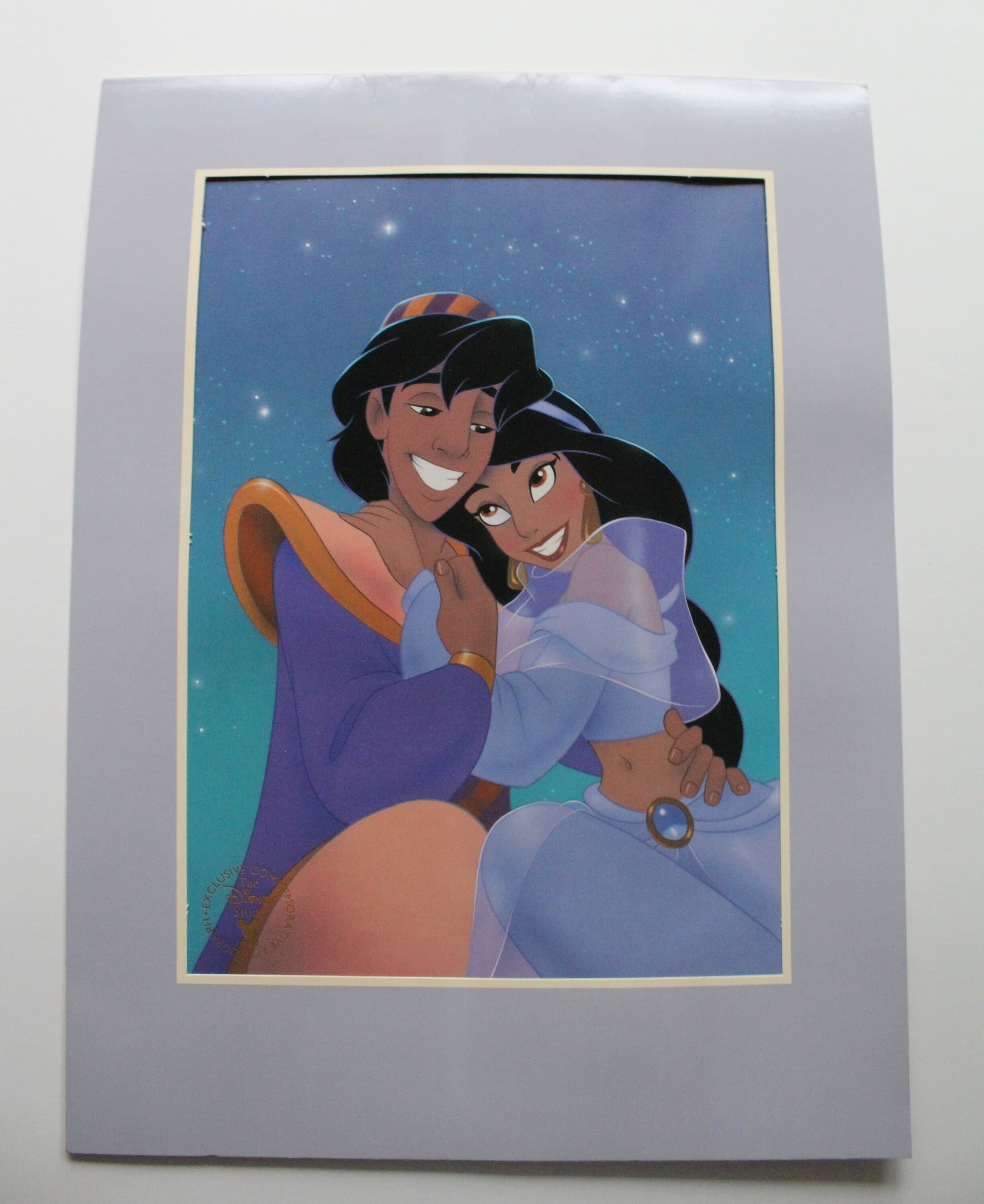 Vintage Walt Disney Aladdin Commemorative Lithograph Print 1993