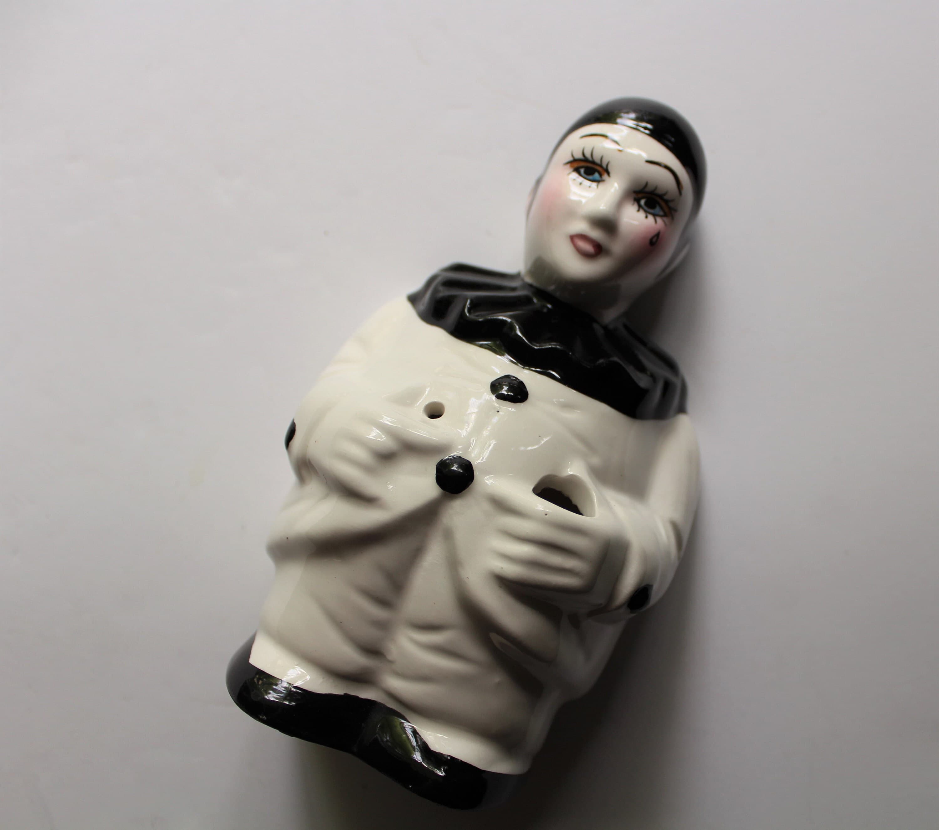 Vintage Ceramic Pierrot Mime Yarn - String Dispenser Statue Wall Hanging 1980s - image 3