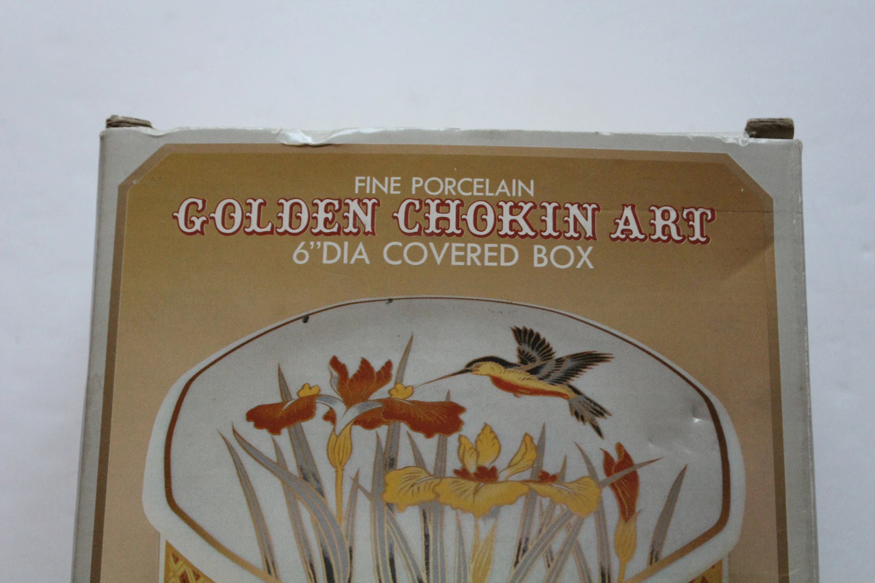 Vintage Fine Porcelain Art of Chokin - Ceramic Jewelry Trinket Box 1987 - image 4
