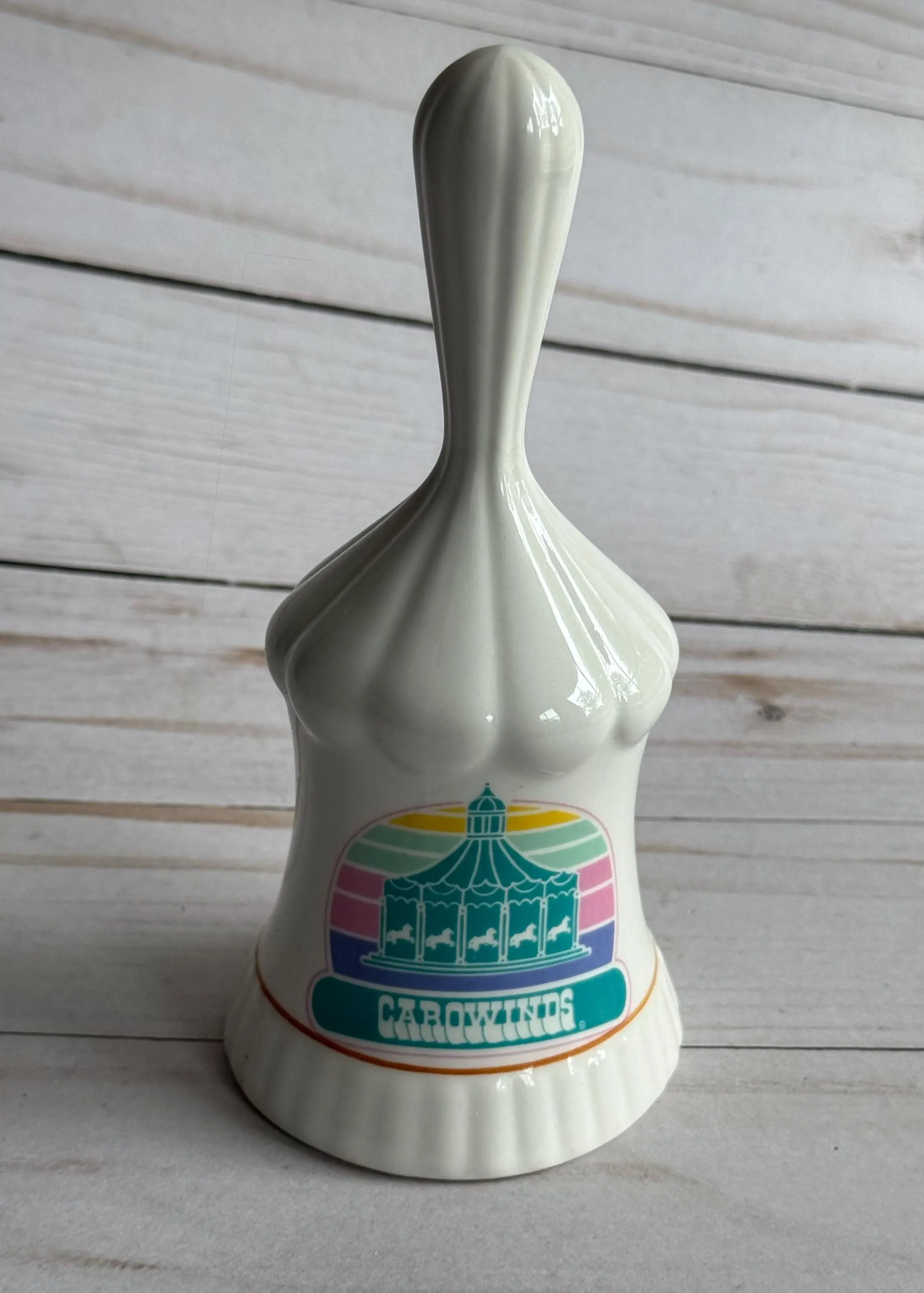 Vintage Carowinds Souvenir Ceramic Big Top Tent Shaped Bell 1980s - image 3