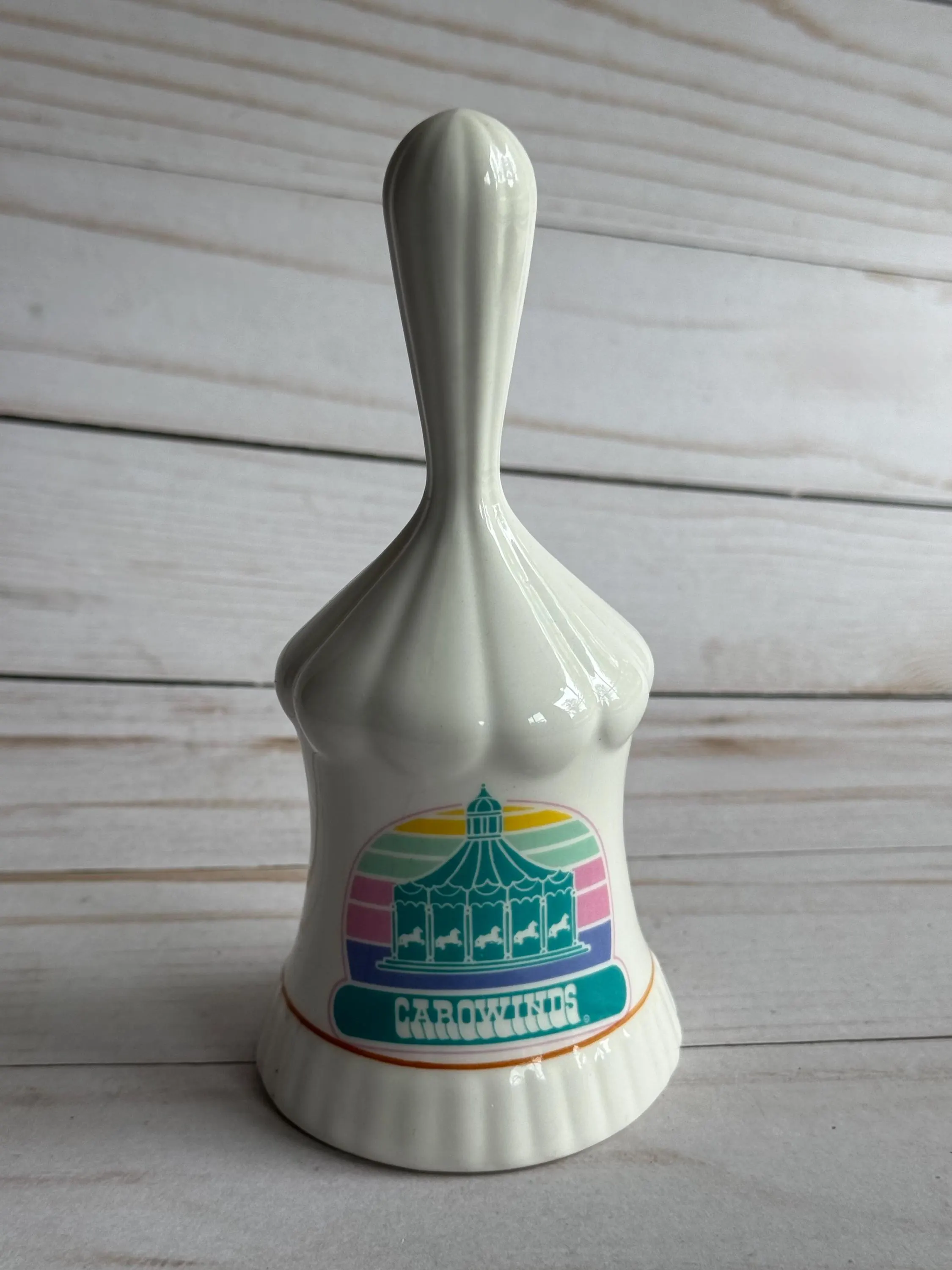 Vintage Carowinds Souvenir Ceramic Big Top Tent Shaped Bell 1980s