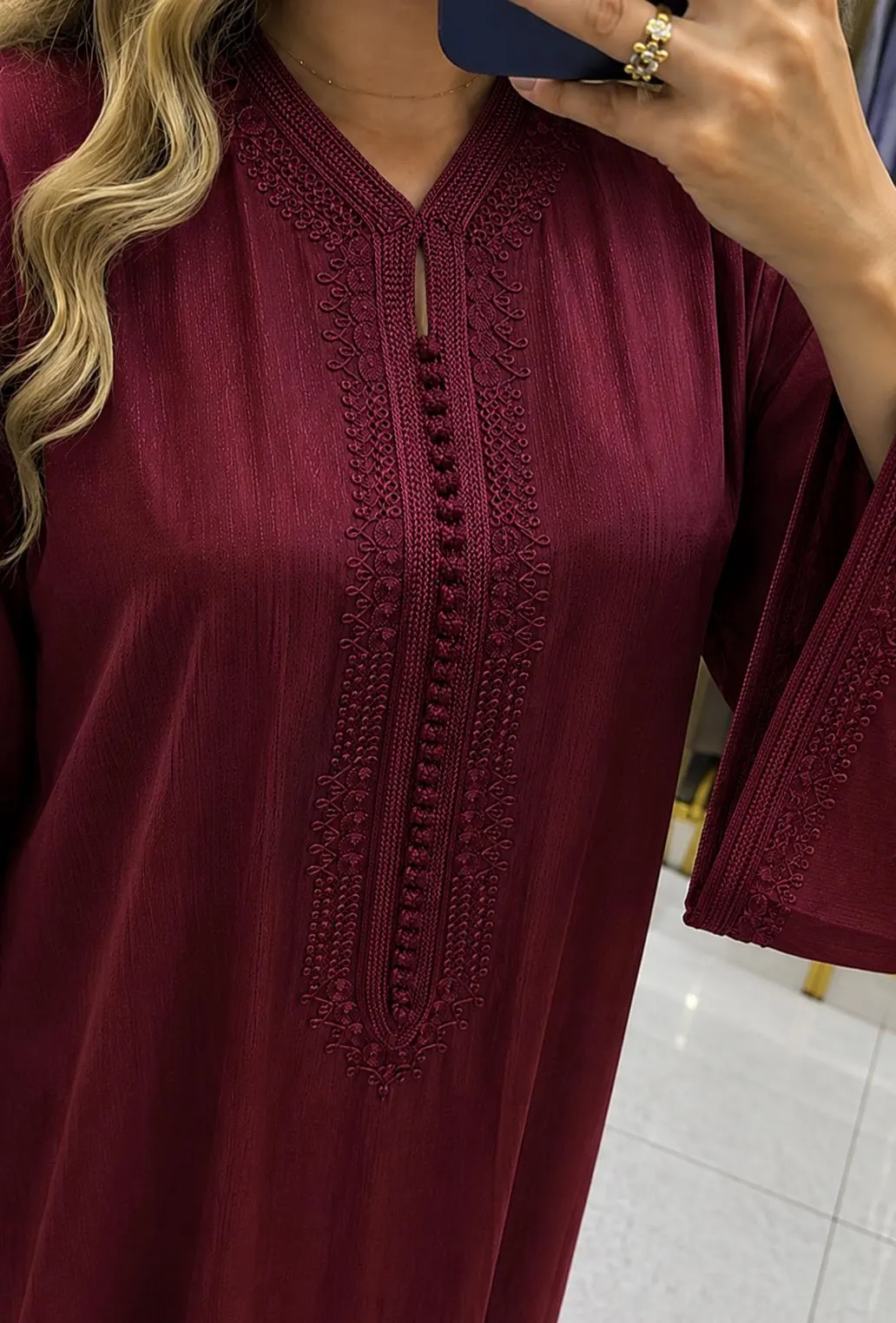 Moroccan Gandoura for Women, Elegant Loose Caftan Dress, Modest Long Sleeve - image 3