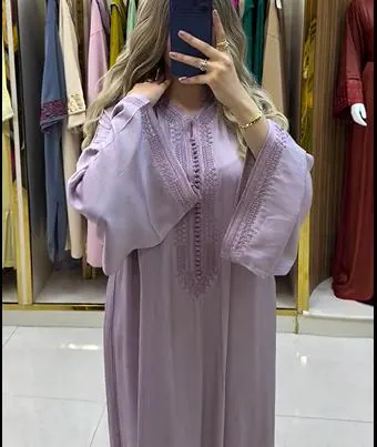 Moroccan Gandoura for Women, Elegant Loose Caftan Dress, Modest Long Sleeve - image 2