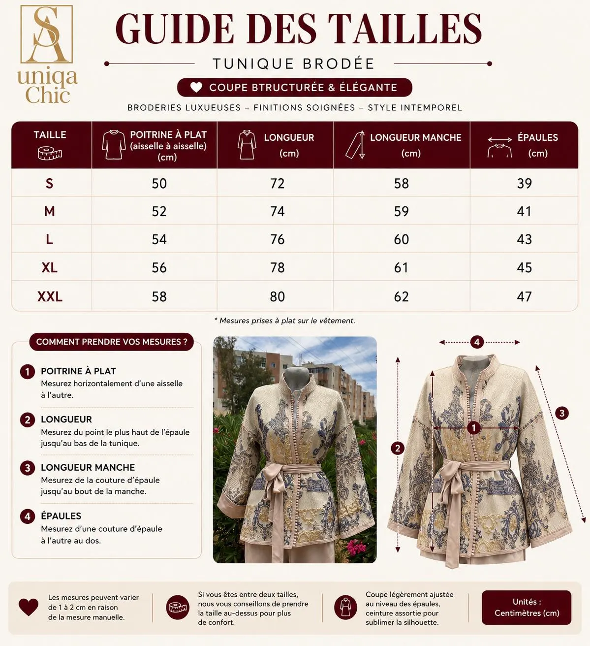 Moroccan Brocade Tunic for Women, Lined Traditional Caftan Top with Embroidery - image 4