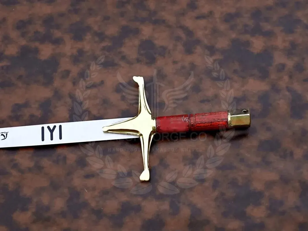 Handmade Ertugrul Ghazi Inspired Sword, Handmade Arabic Calligraphy Ottoman Sword with Leather Sheath & Wooden Display Stand, Gifts for Men - image 4
